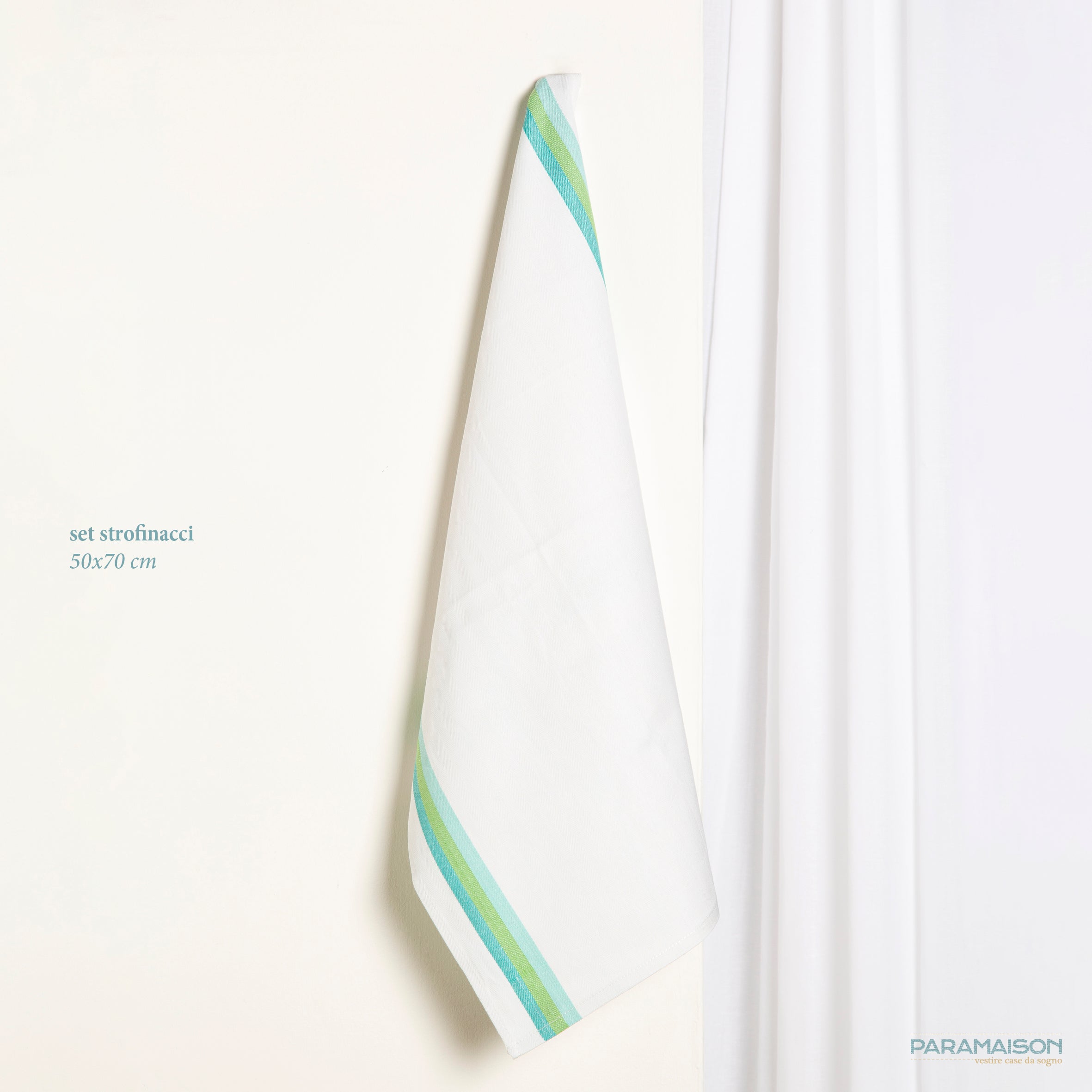 Set 12 Strofinacci cucina Horeca in puro cotone spigato super assorbenti 50x70 cm