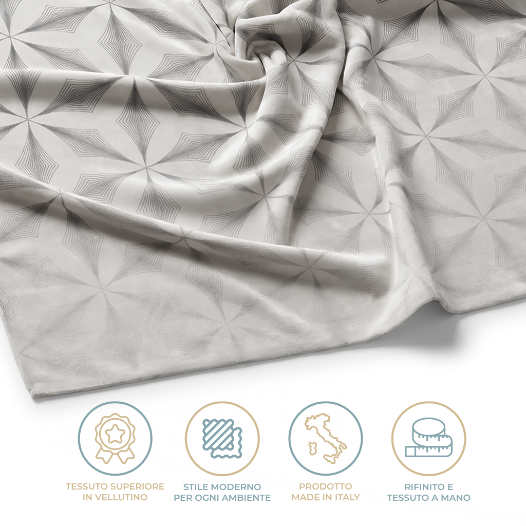 Grandfoulard Copritutto Multiuso in Velluto 270x270 cm Copridivano Grande Telo Arredo Floreale Copriletto Matrimoniale Leggero per Divano e Letto Vari Colori
