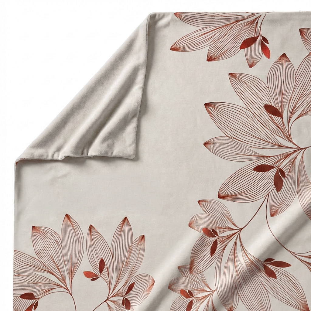 Grandfoulard Copritutto Multiuso in Velluto 270x270 cm Fiore Rosso Copridivano Grande, Telo Arredo Floreale, Copriletto Matrimoniale Leggero Lavabile