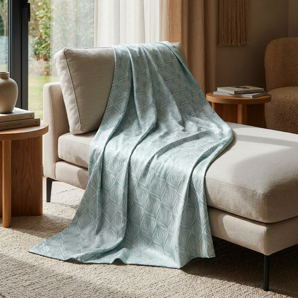 Grandfoulard Copritutto in Cotone Jacquard 270x270 cm – Copridivano Grande Multiuso, Telo Arredo Design Cerchi, Copriletto Matrimoniale Leggero Lavabile (Copia)