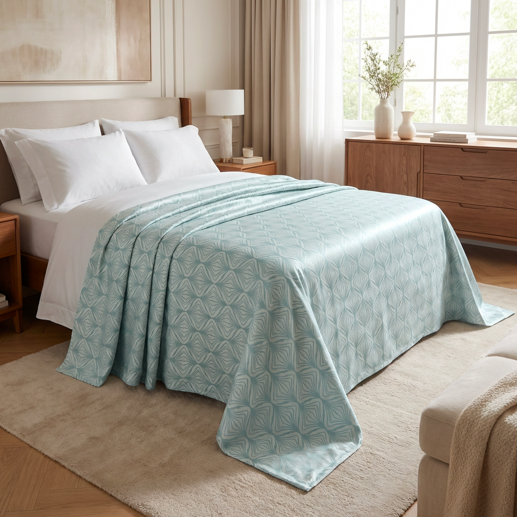 Grandfoulard Copritutto in Cotone Jacquard 270x270 cm – Copridivano Grande Multiuso, Telo Arredo Design Cerchi, Copriletto Matrimoniale Leggero Lavabile (Copia)