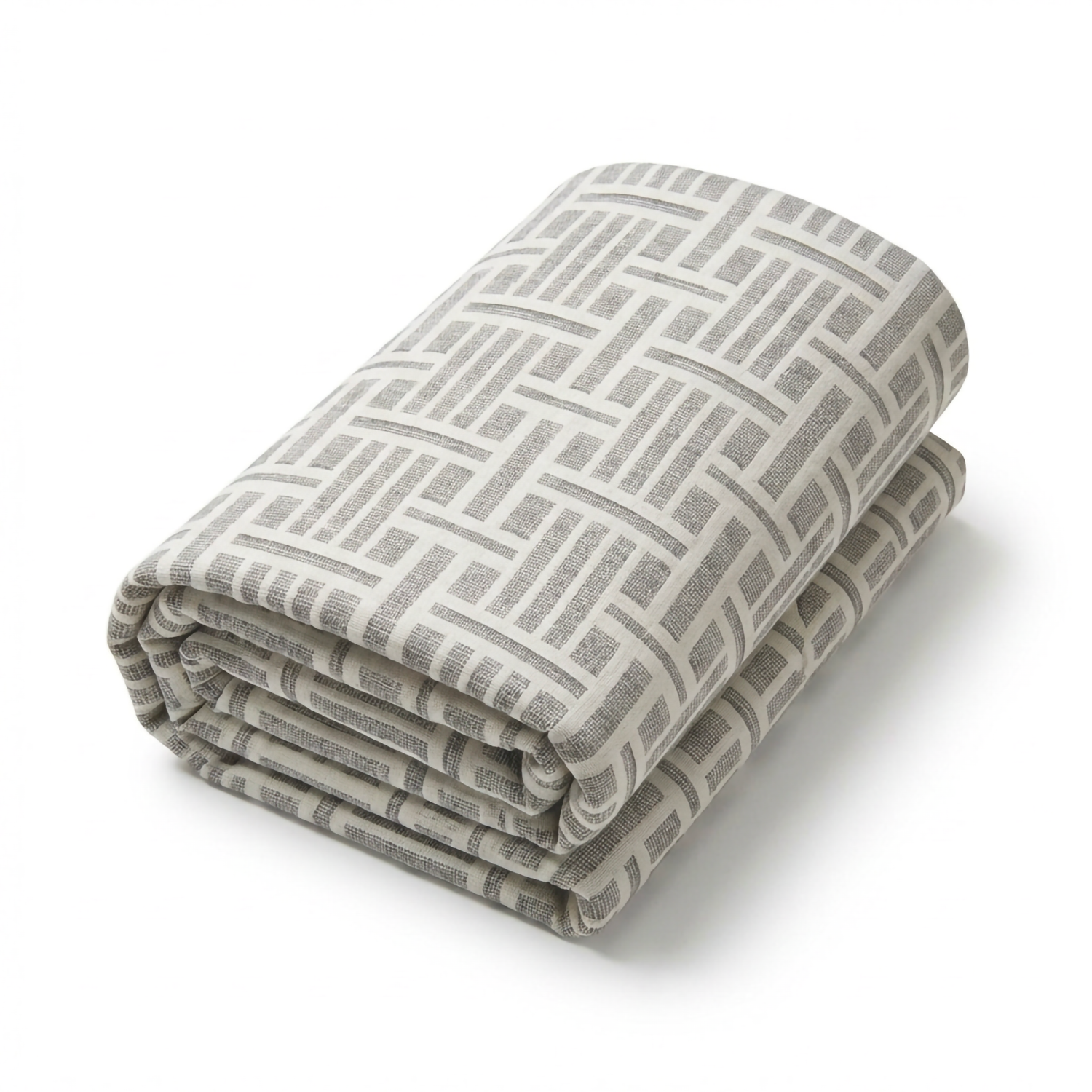 Grandfoulard Copritutto in Cotone Jacquard 270x270 cm Copridivano Grande Multiuso Telo Arredo Design a Righe Copriletto Matrimoniale Leggero Lavabile Beige/Grigio