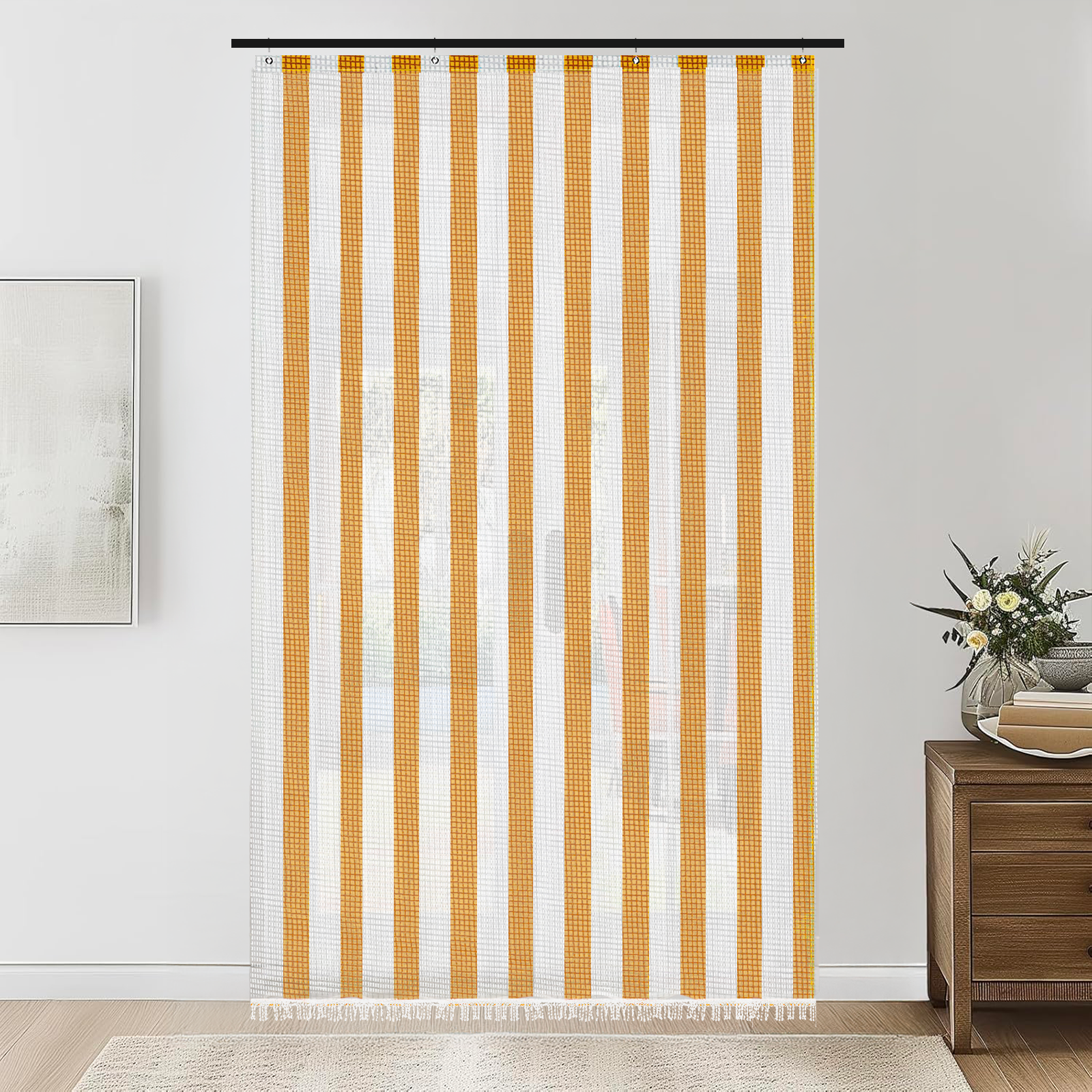 Tenda Zanzariera Waterproof 150x250 cm Retinata Antizanzara Occhiellata con Gancetti Vari colori