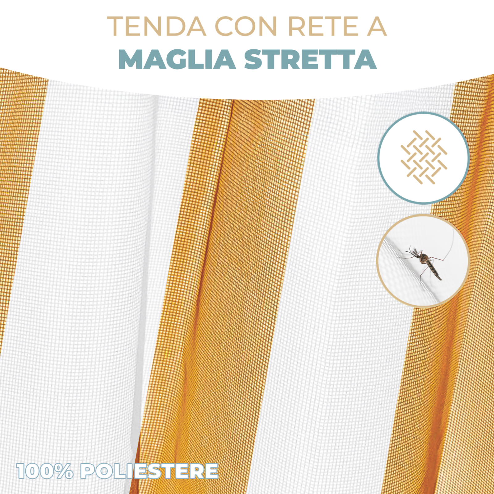 Tenda Zanzariera Waterproof 150x250 cm Retinata Antizanzara Occhiellata con Gancetti Vari colori