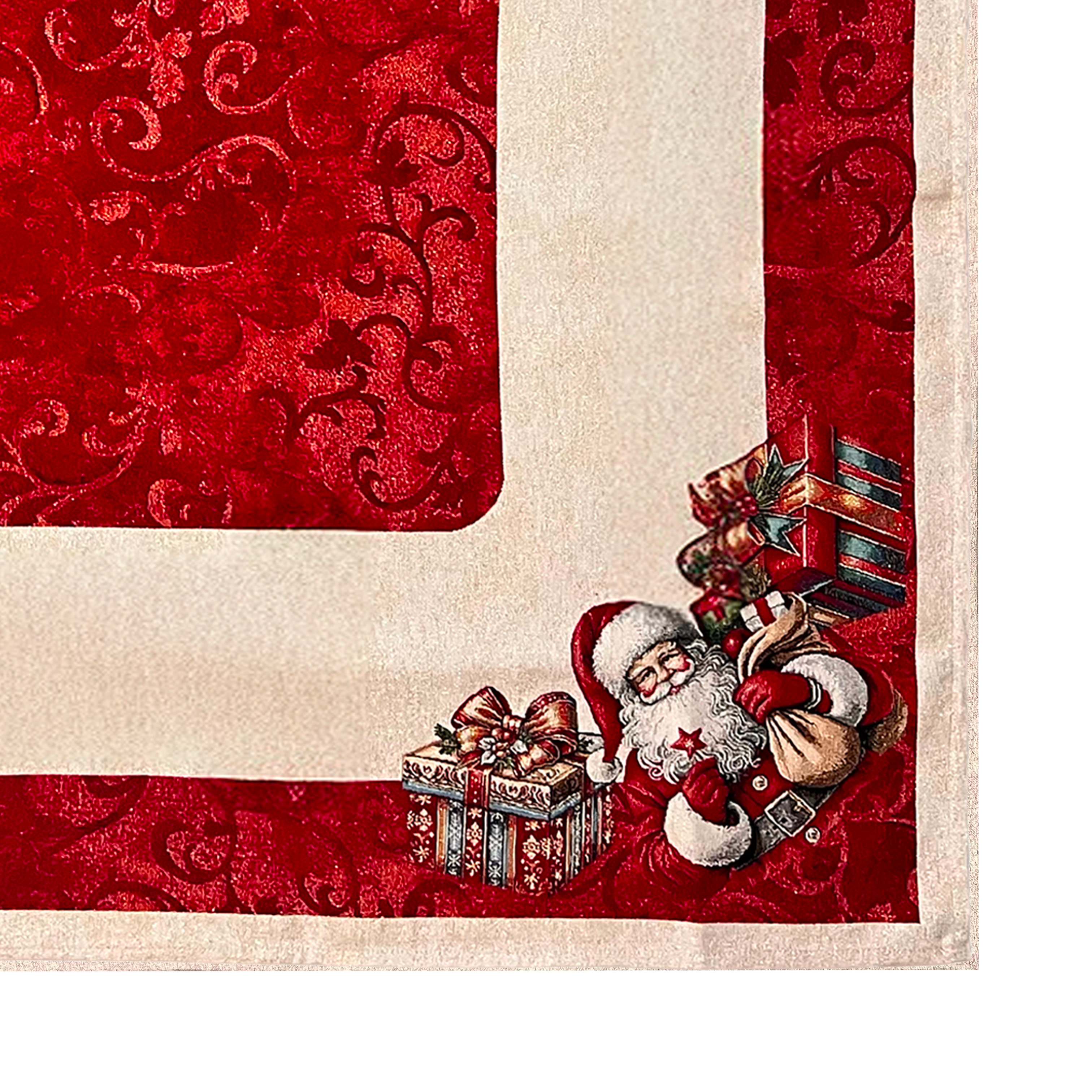 Tovaglia Natalizia Gobelin 12 Posti 140x260 cm Tessuto Jacquard di Alta Qualità Design Rettangolare Elegante Made in Italy Decorazione Tavola Festiva Perfetta per Natale o come Regalo