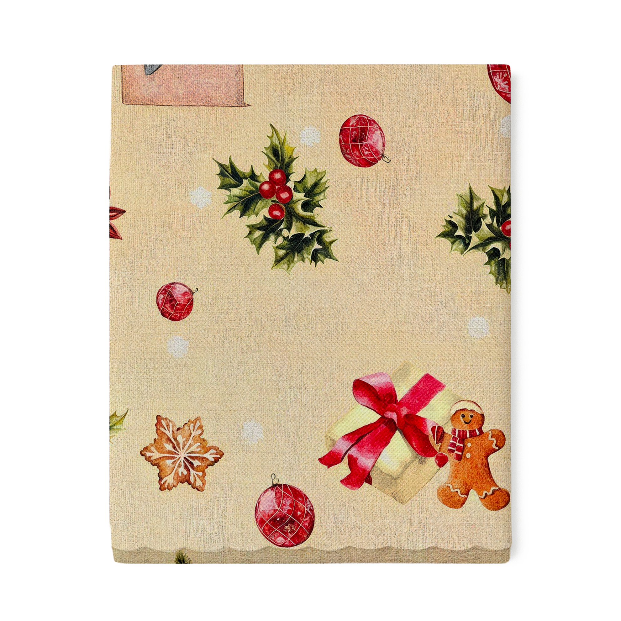 Tovaglia Cerata Natalizia 12 Posti 140x240 cm in PVC Copritavolo Antimacchia, Idrorepellente e Antiscivolo Decorazione Tavola di Natale Elegante con Pan di Zenzero