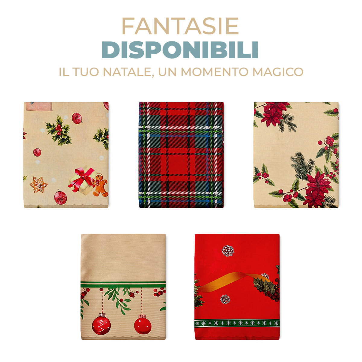 Tovaglia Cerata Natalizia in PVC 140x140 cm Copritavola Quadrato Idrorepellente Antimacchia e Antiscivolo Decorazione Tavola Natalizia Resistente ed Elegante Agrifoglio