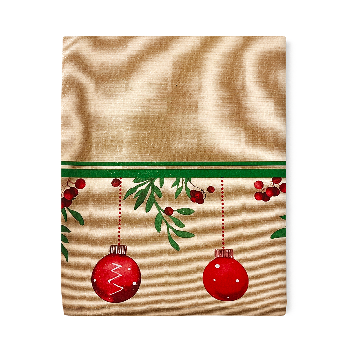 Tovaglia Cerata Natalizia 12 Posti 140x240 cm in PVC Copritavolo Antimacchia, Idrorepellente e Antiscivolo Decorazione Tavola di Natale Elegante con Fiocchi