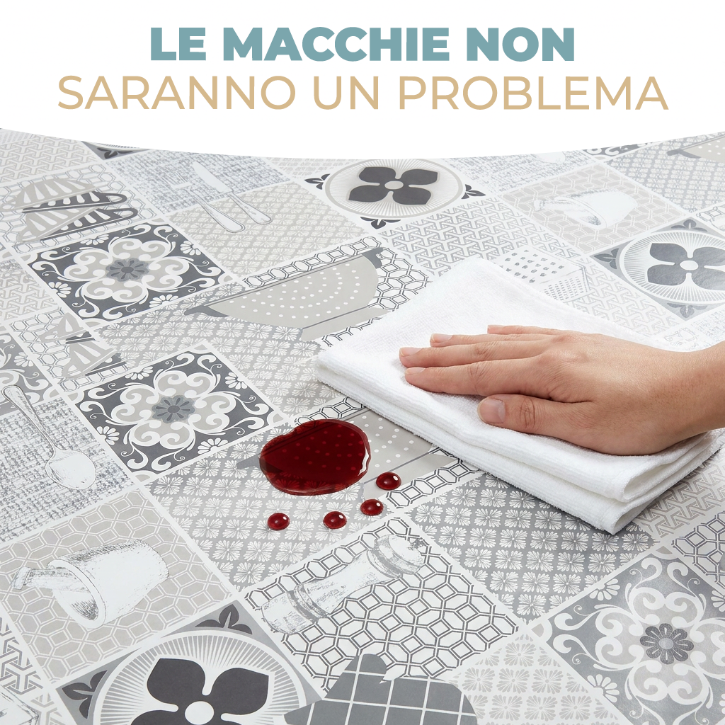 Tovaglia Plastificata PVC e TNT Impermeabile e Resistente – Facile da Pulire, Effetto Goffrato, Diverse Misure e Fantasie