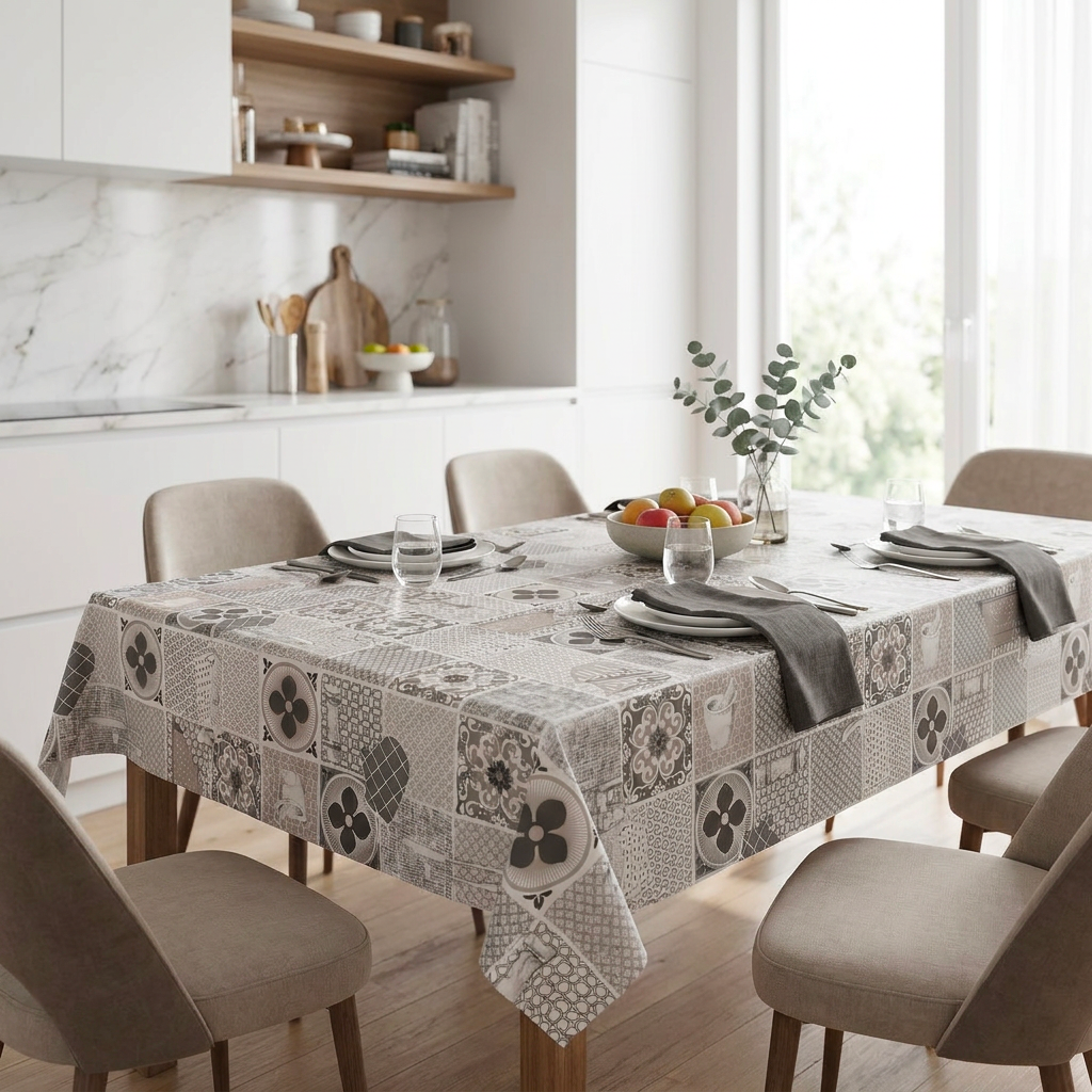 Tovaglia Plastificata PVC e TNT Impermeabile e Resistente – Facile da Pulire, Effetto Goffrato, Diverse Misure e Fantasie