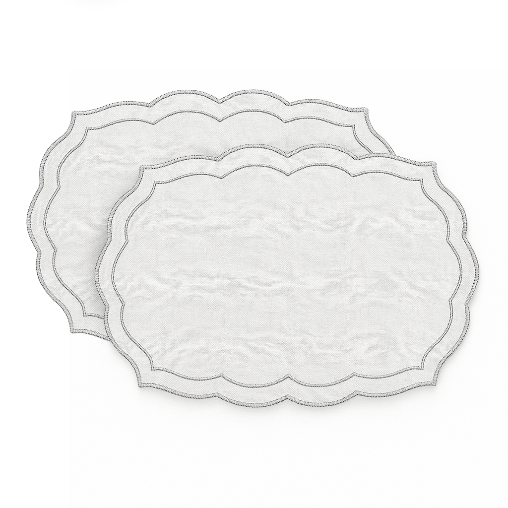 Tovaglietta Sottopiatto Natalizia con Smerlo Lurex Gold 48x32 cm set 2 pezzi Vari colori