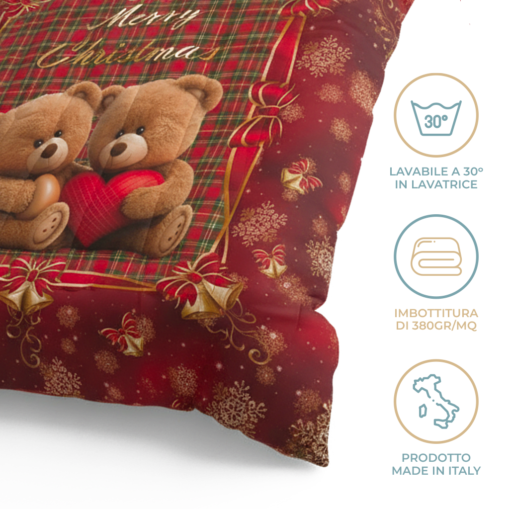 Trapunta Invernale Matrimoniale Natalizia Tartan Teddy 3D 4K Microfibra Soffice Made in Italy