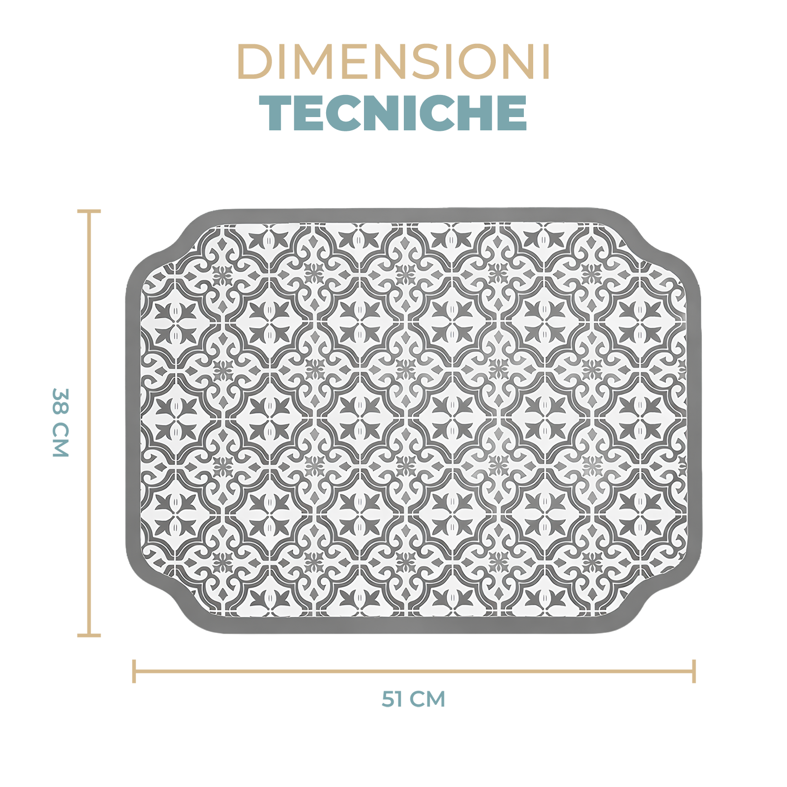 Tappetino Scolapiatti Assorbenti per Macchina da Caffè e Lavello 38x51 cm Antibatterici Antiscivolo e ad Asciugatura Rapida Tinta unitaSet 2 pz