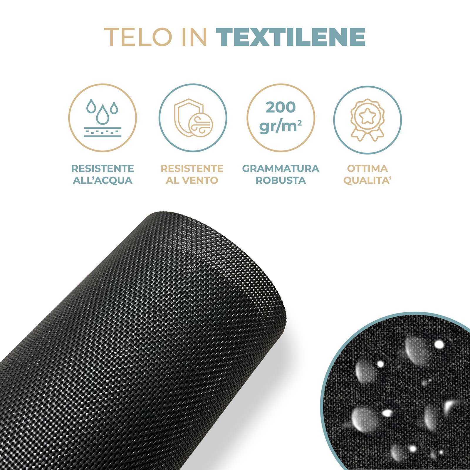 Tessuto tela in textilene ombreggiante onda gazebo frangivista da esterno altezza 90 cm a metraggio