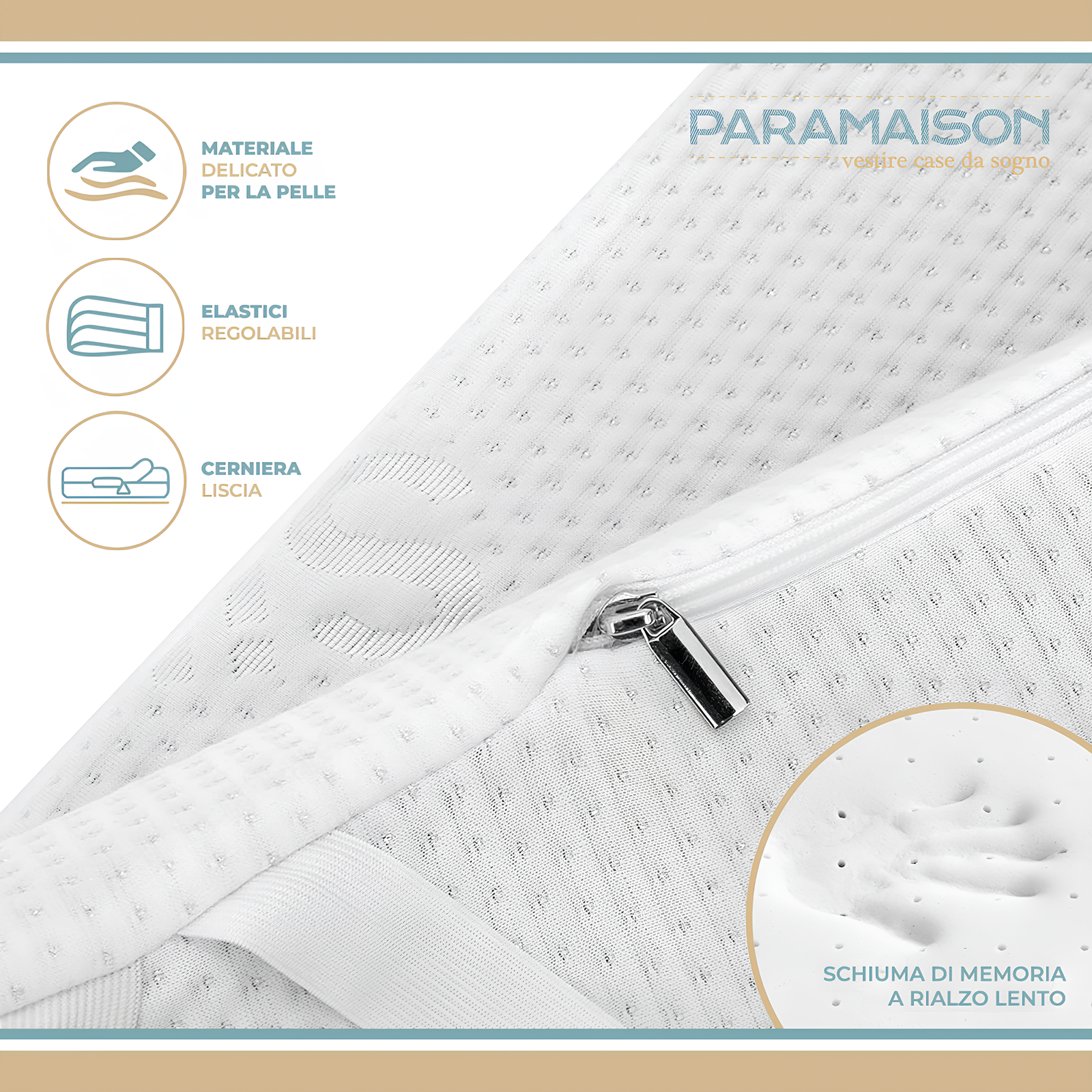 Topper correttore in memory foam da 5 cm sfoderabile in aloe vera con elastici varie misure