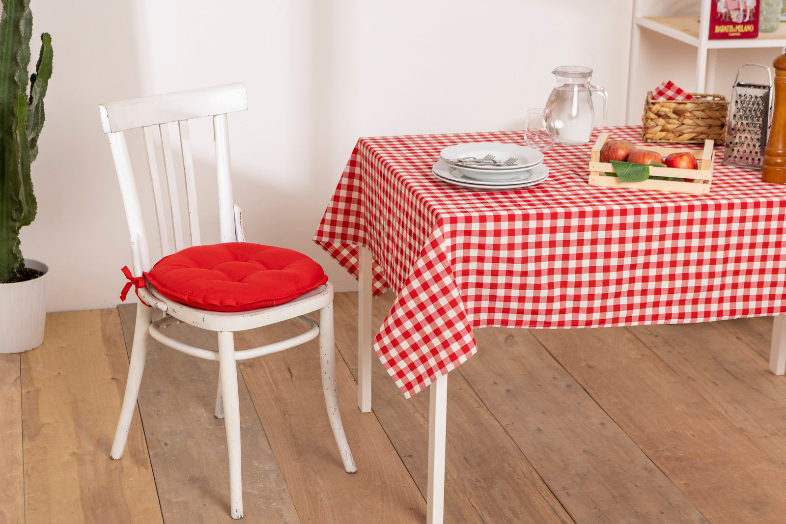 Tovaglia 6 posti dimensioni 140x180 cm poliestere e cotone linea Quadretti