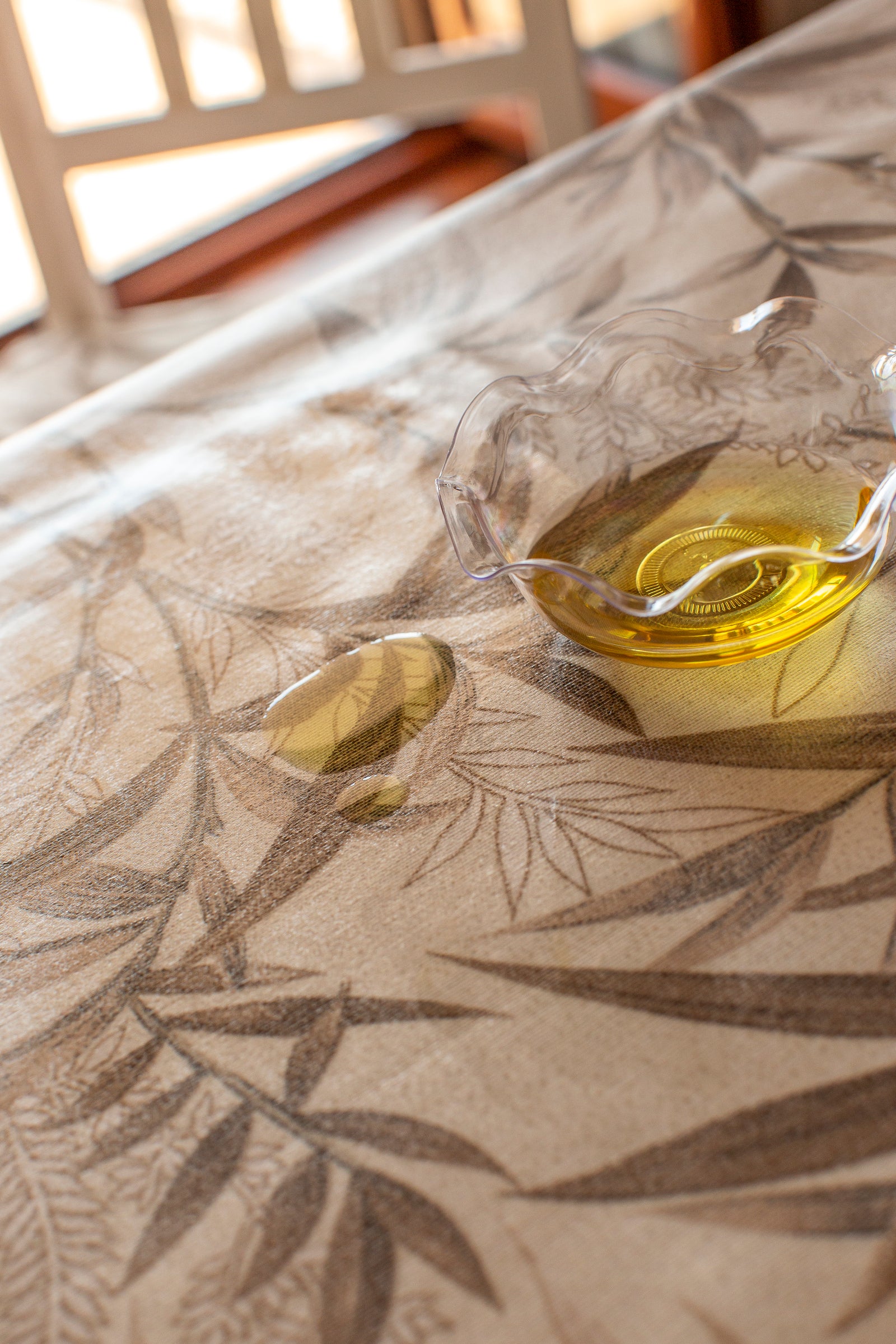 Tovaglia 12 posti 140x230 Shabby Chic Antimacchia Impermeabile protettiva Ulivo