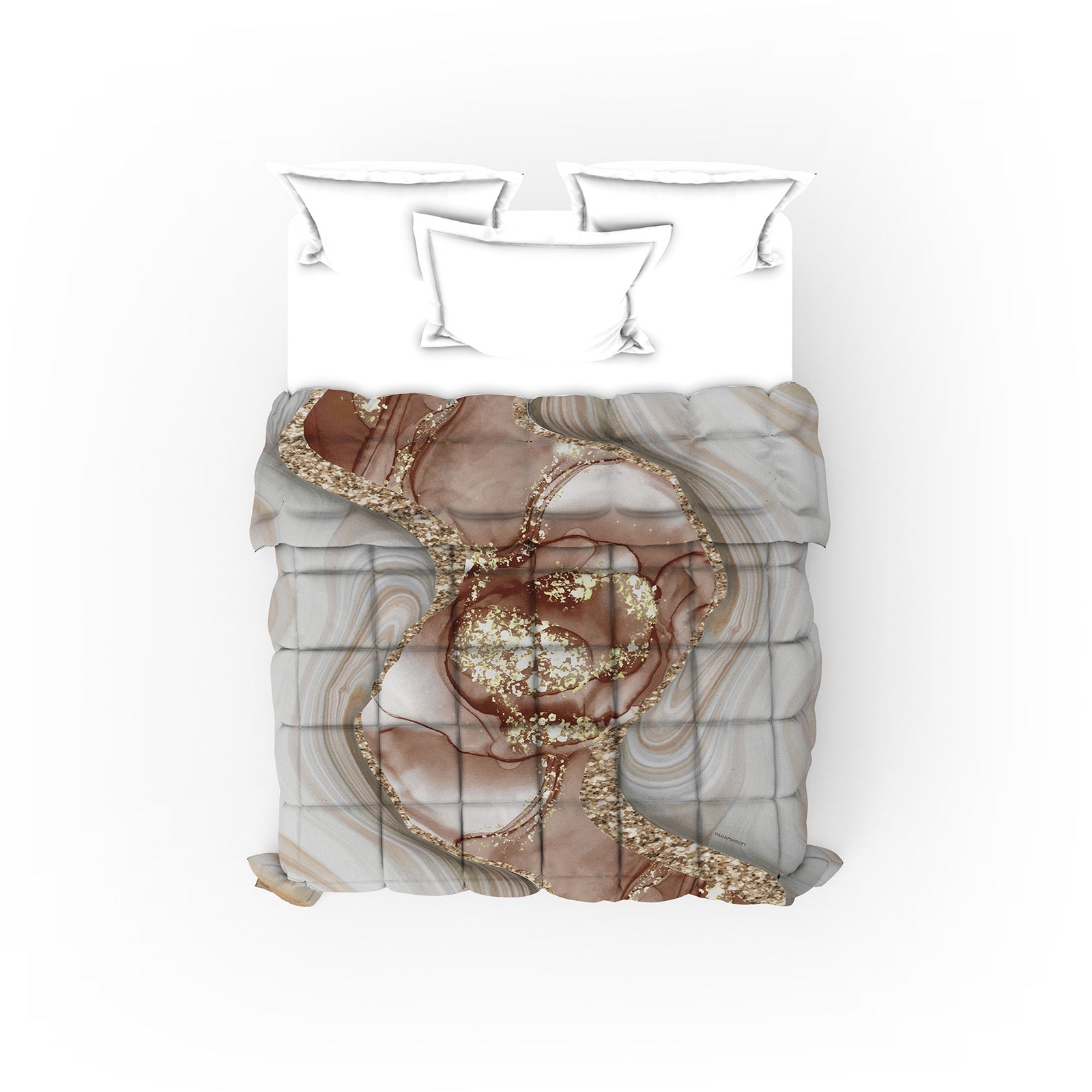 Trapunta Matrimoniale effetto marmorizzato 260x270cm Marble Piumone Invernale Stampa Digitale Microfibra Anallergica 300 Gr