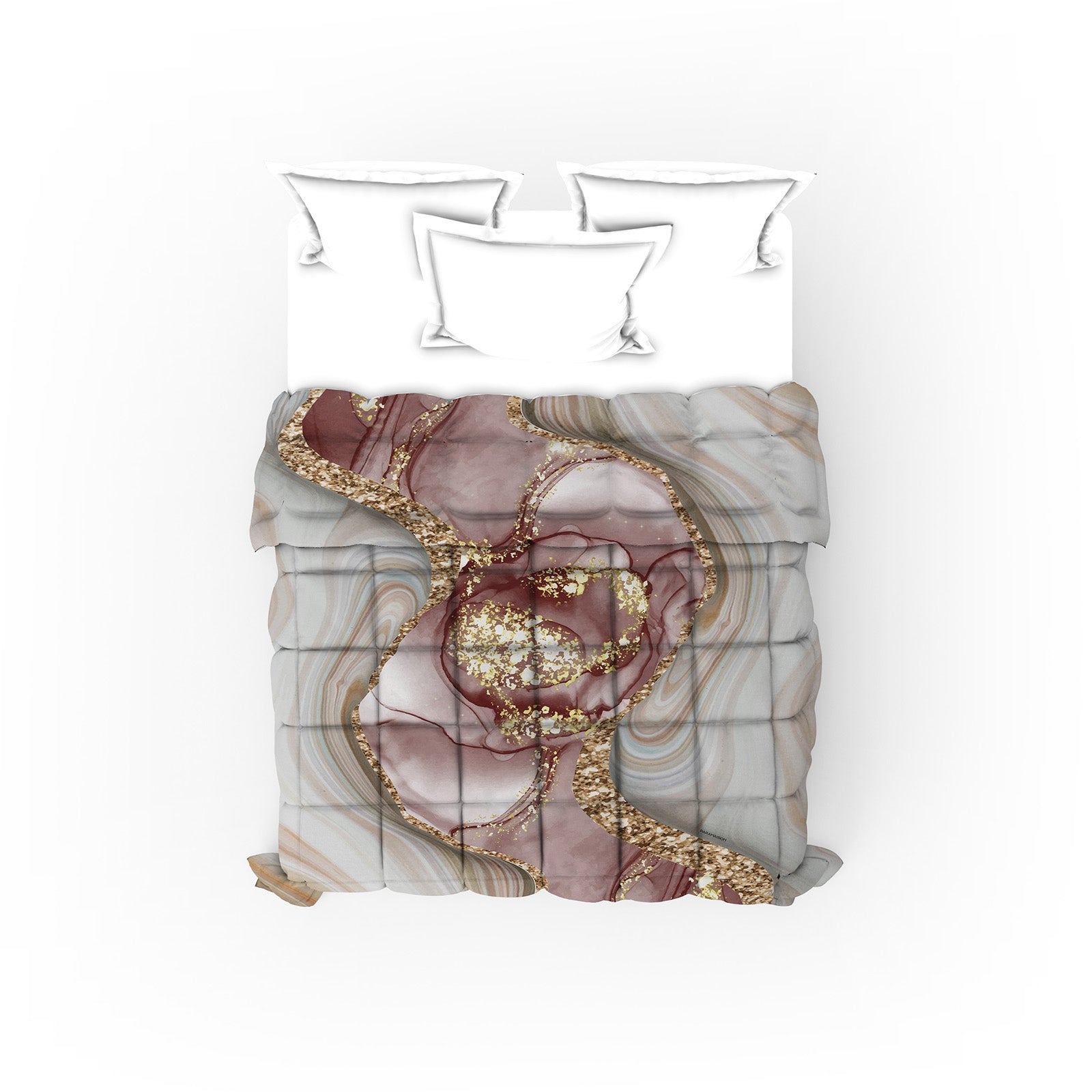 Trapunta Matrimoniale effetto marmorizzato 260x270cm Marble Piumone Invernale Stampa Digitale Microfibra Anallergica 300 Gr