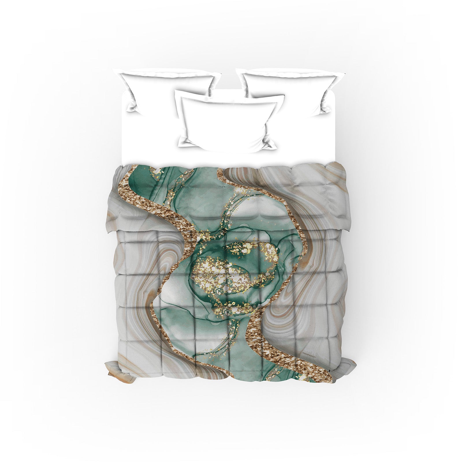 Trapunta Matrimoniale effetto marmorizzato 260x270cm Marble Piumone Invernale Stampa Digitale Microfibra Anallergica 300 Gr