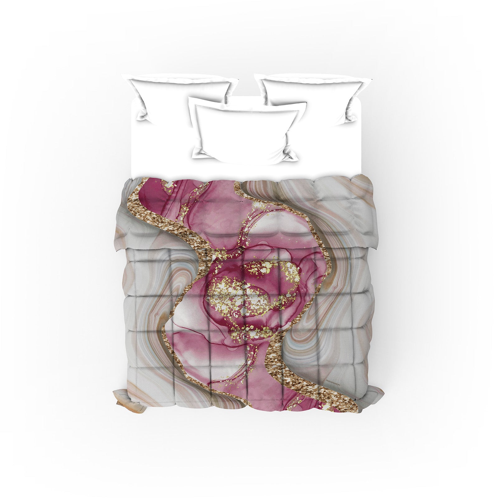 Trapunta Matrimoniale effetto marmorizzato 260x270cm Marble Piumone Invernale Stampa Digitale Microfibra Anallergica 300 Gr