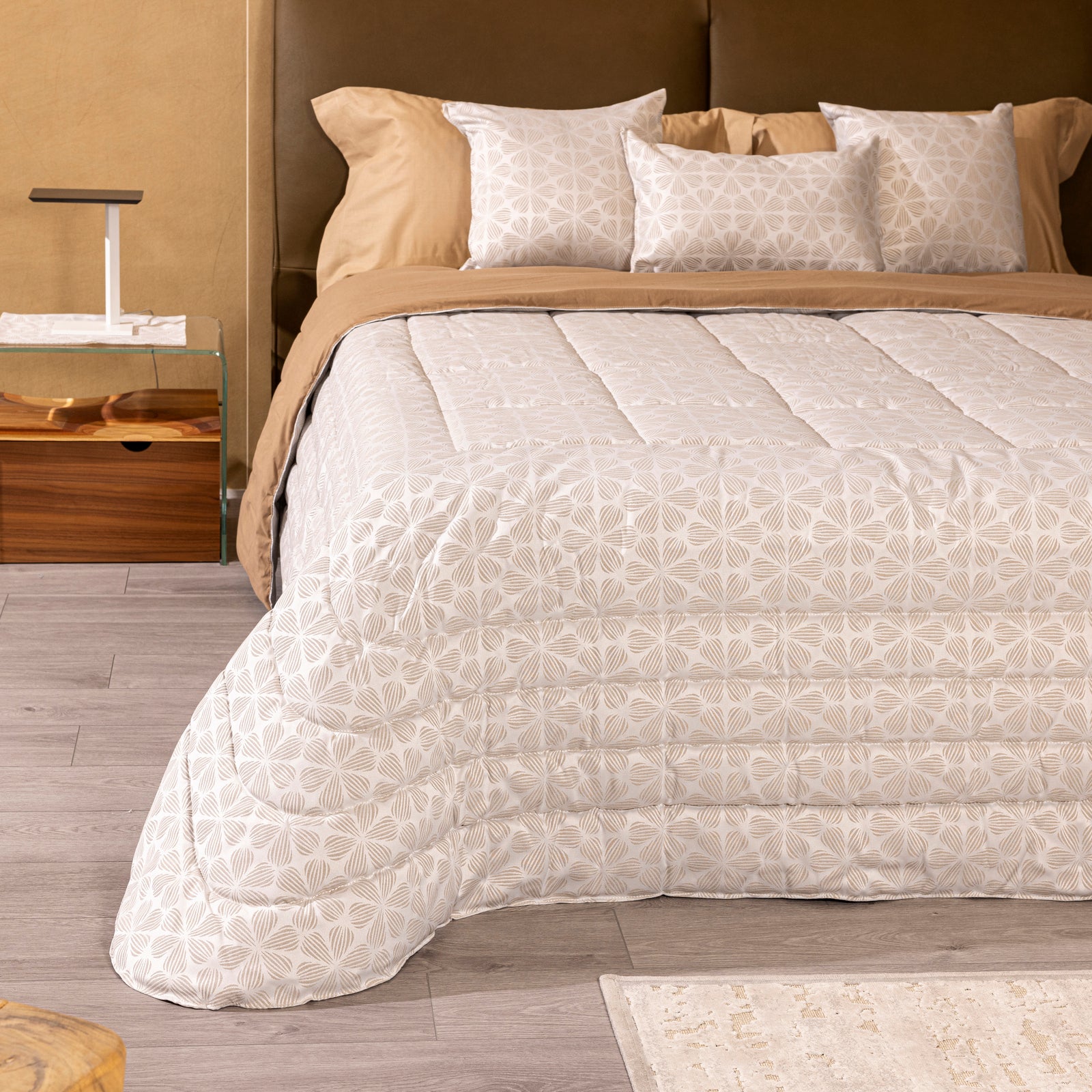 Trapunta Invernale Matrimoniale in Raso 270x270 cm Artigianale Anallergica 350 g/m² Disegno Piazzato Gioia