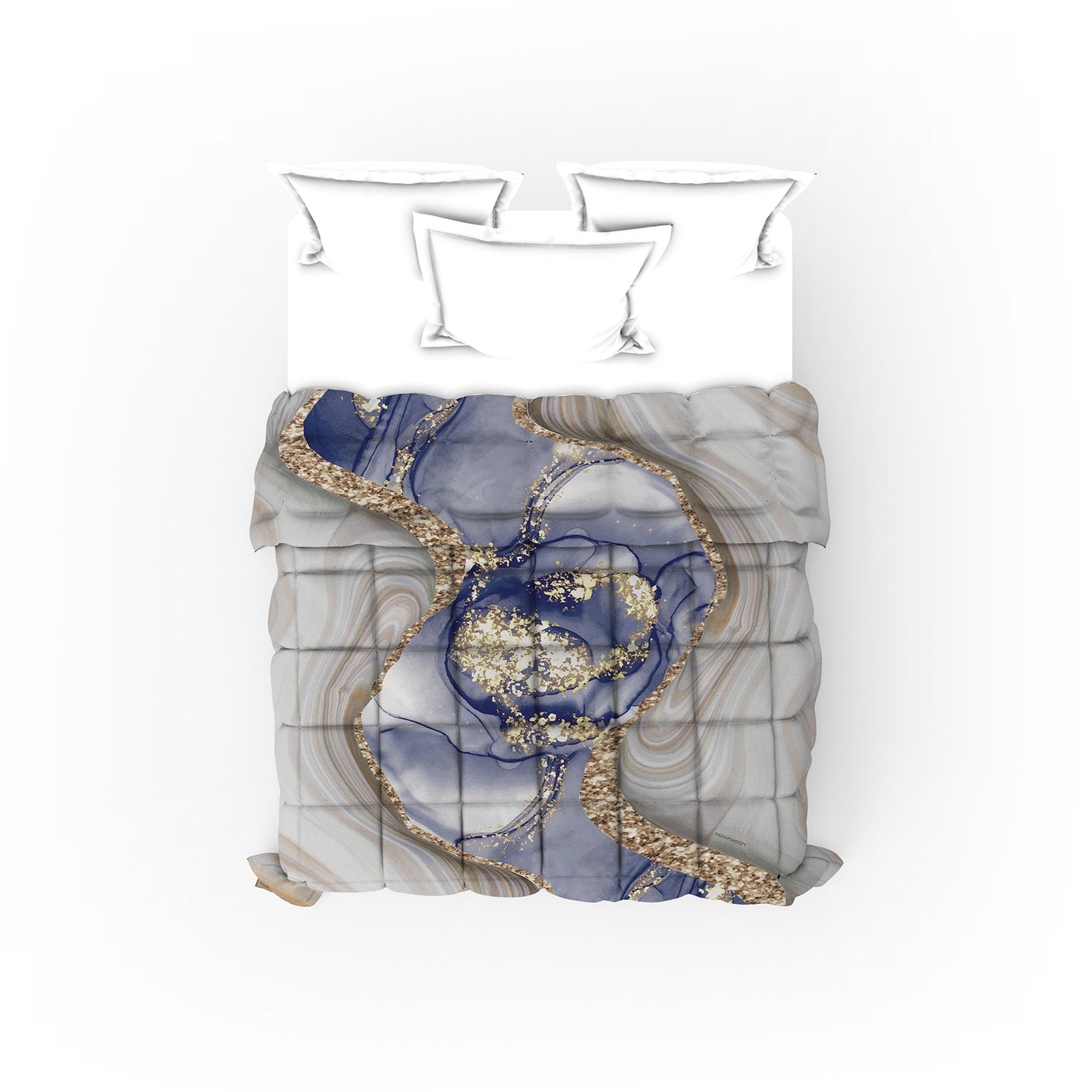 Trapunta Matrimoniale effetto marmorizzato 260x270cm Marble Piumone Invernale Stampa Digitale Microfibra Anallergica 300 Gr
