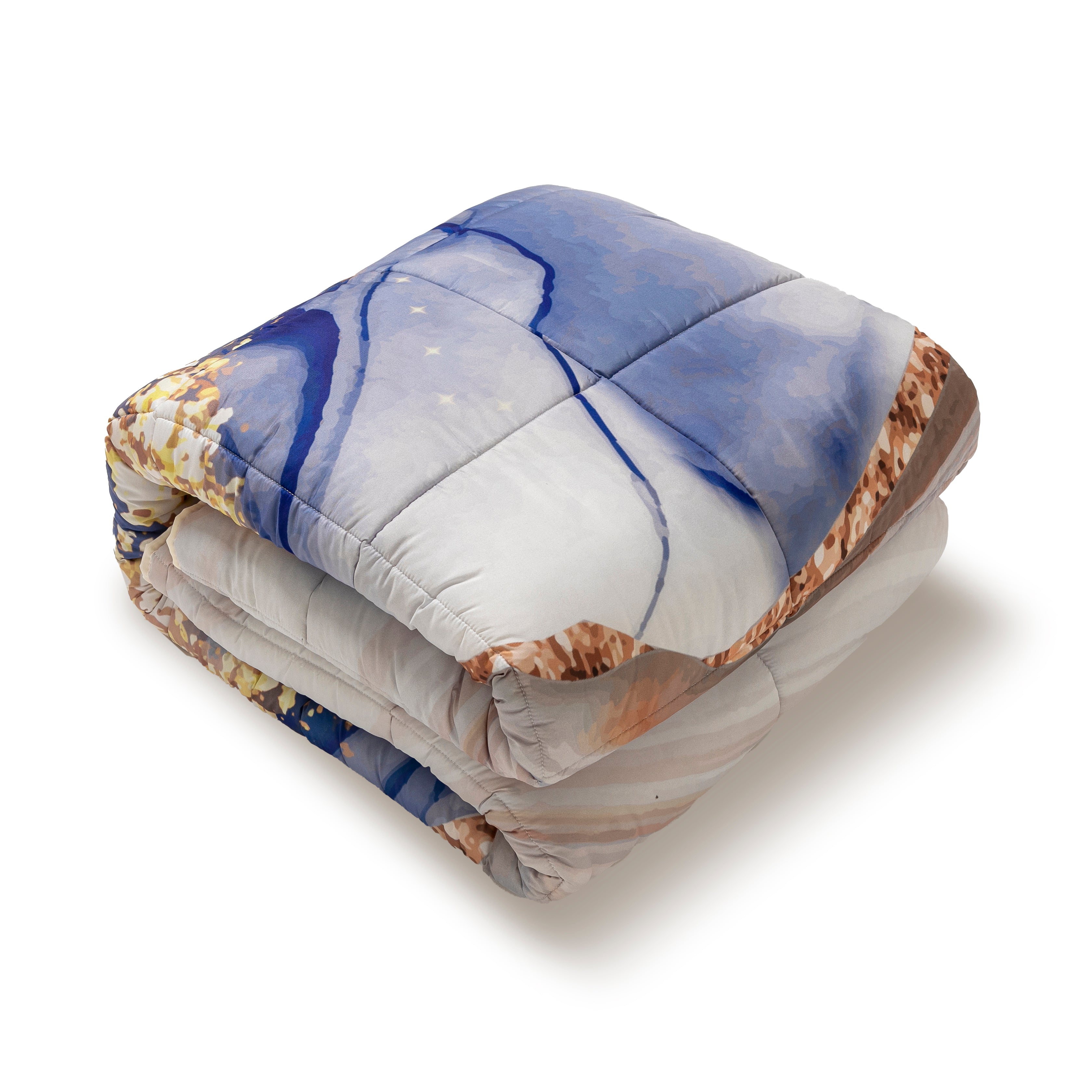 Trapunta Matrimoniale effetto marmorizzato 260x270cm Marble Piumone Invernale Stampa Digitale Microfibra Anallergica 300 Gr