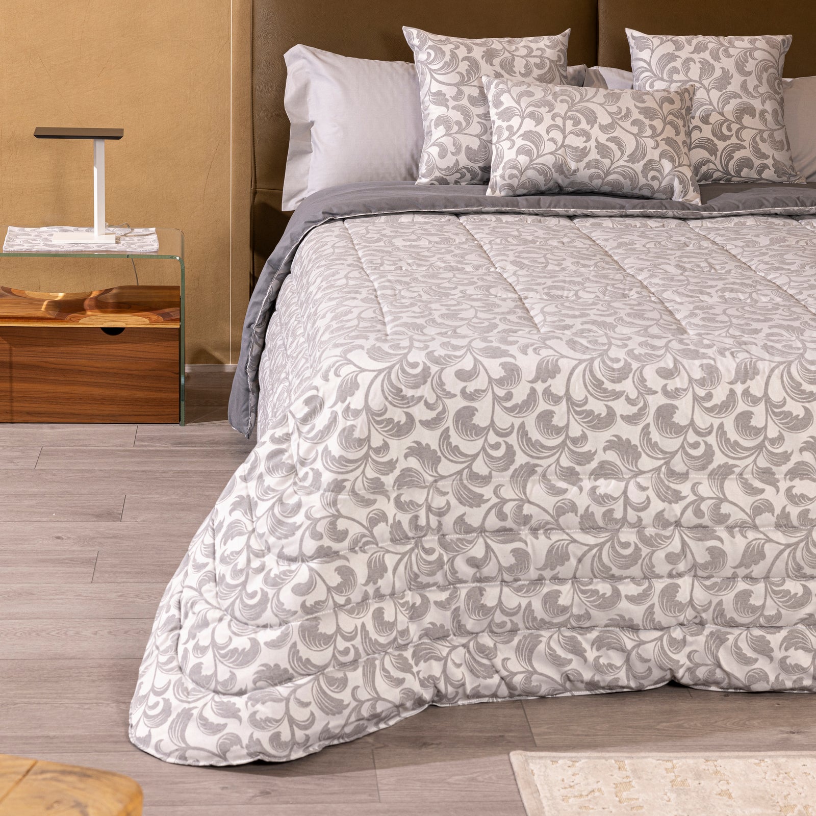 Trapunta Invernale Matrimoniale Raso Alina 270x270 cm Artigianale Anallergica 350 g/m² Disegno Piazzato