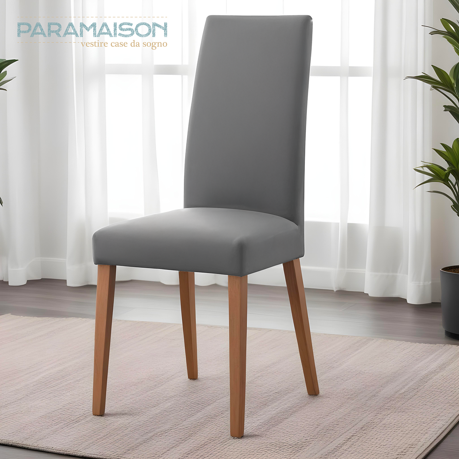 Vestisedia universale elasticizzato con Schienale Set da 2 Pezzi tinta unita