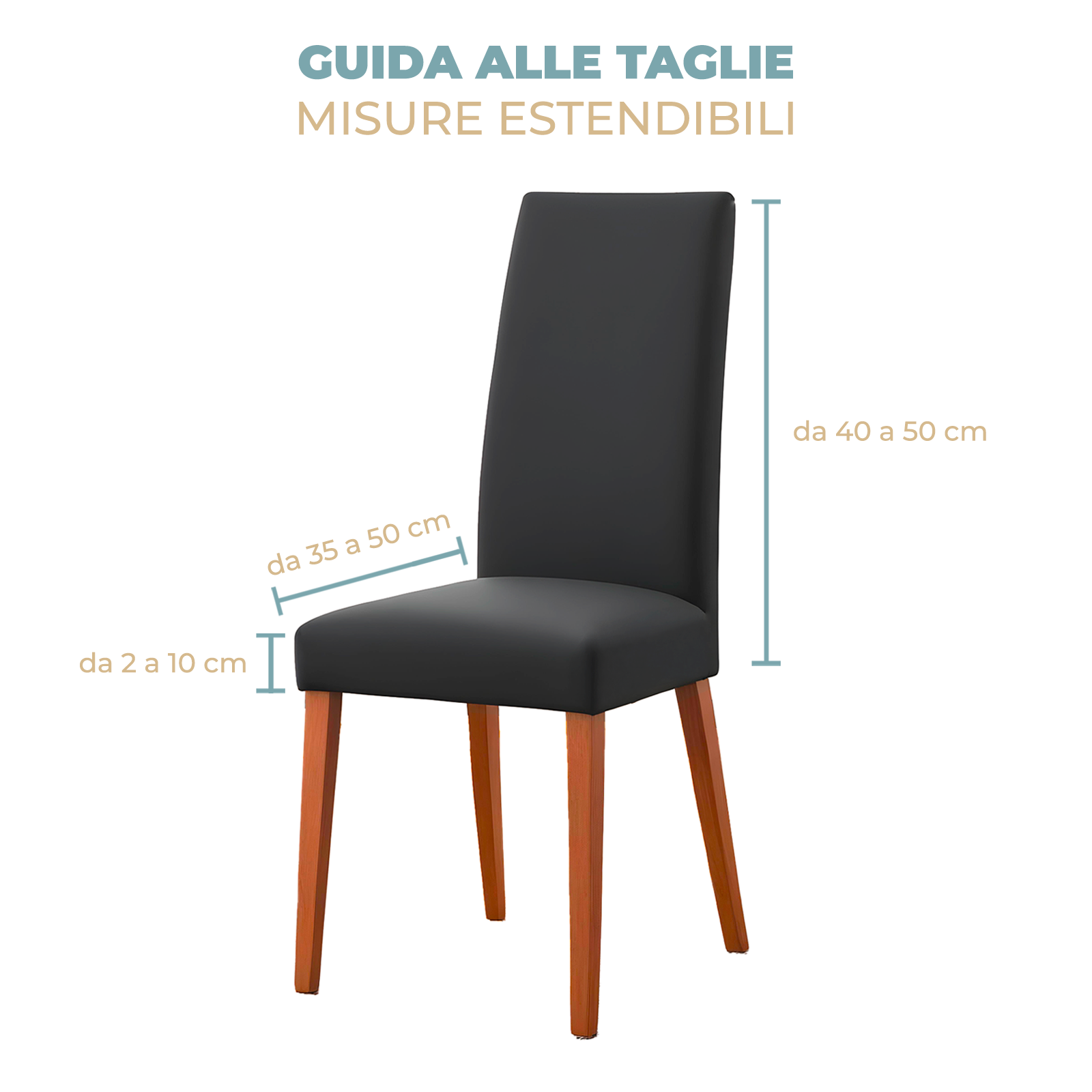 Vestisedia universale elasticizzato con Schienale Set da 2 Pezzi tinta unita