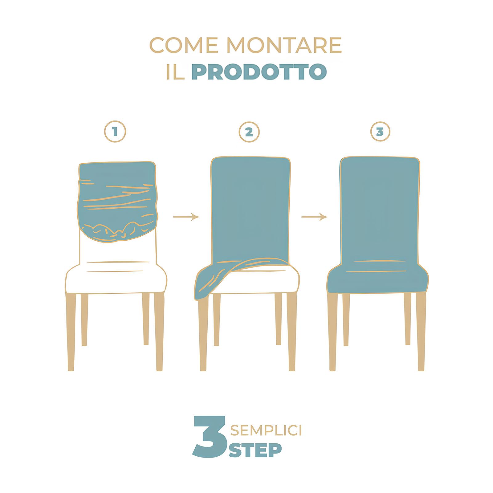 Vestisedia universale elasticizzato con Schienale Set da 2 Pezzi tinta unita