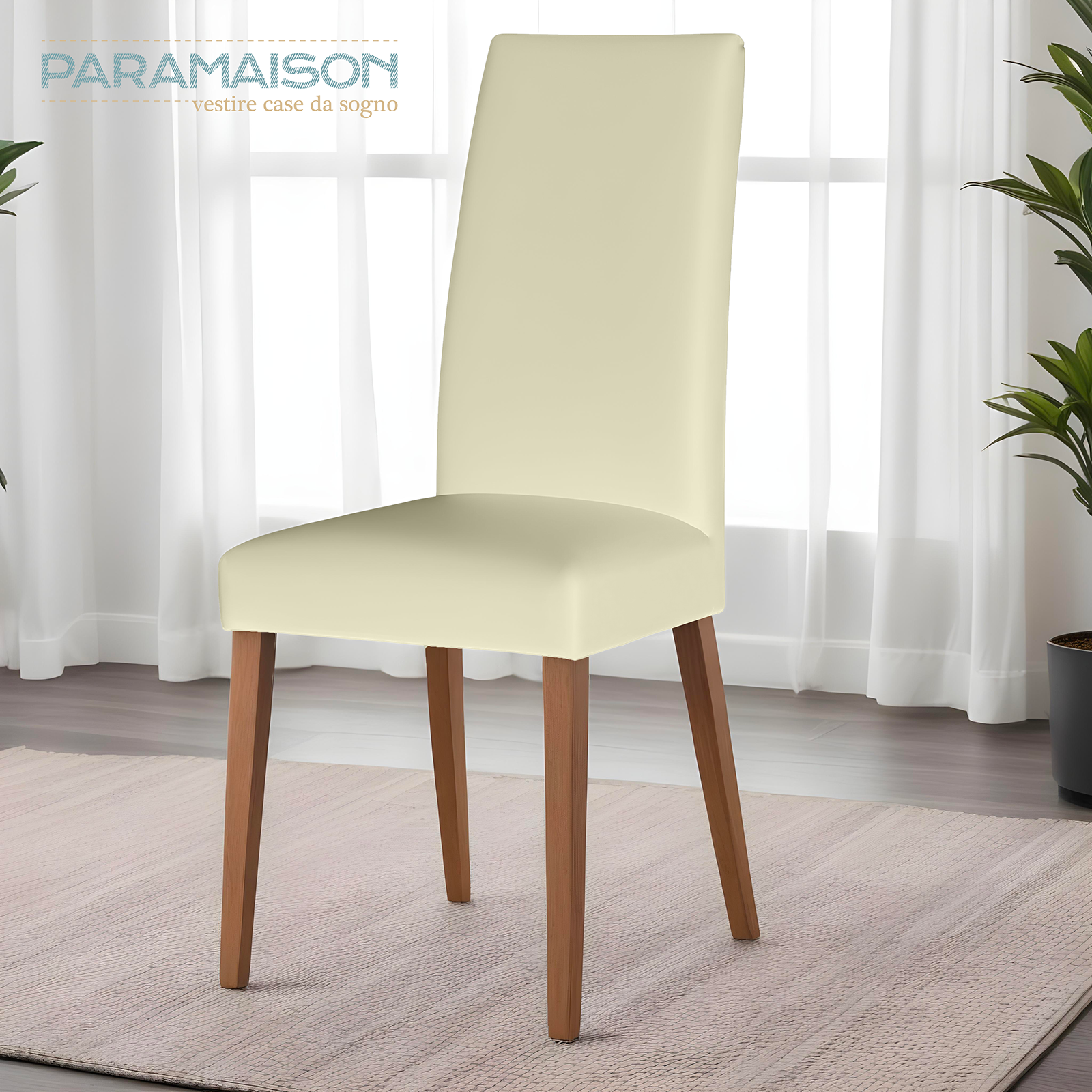 Vestisedia universale elasticizzato con Schienale Set da 2 Pezzi tinta unita