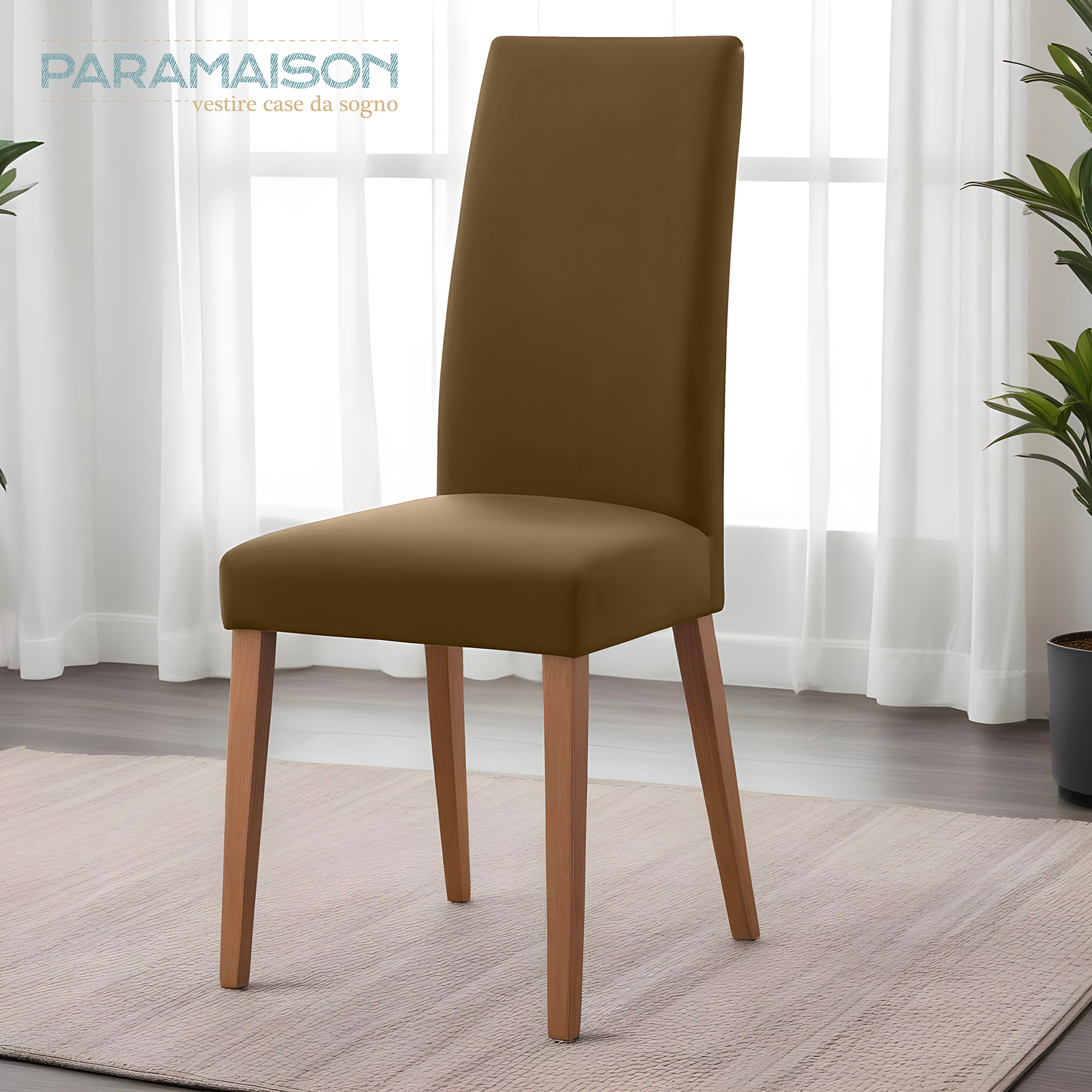 Vestisedia universale elasticizzato con Schienale Set da 2 Pezzi tinta unita