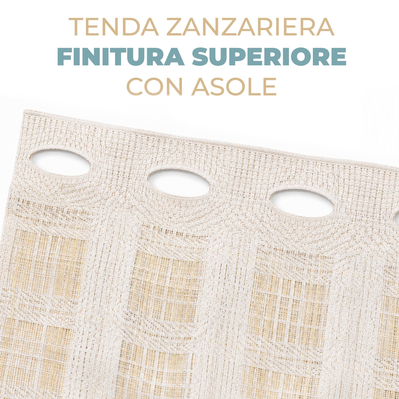 Tenda Zanzariera Waterproof Fantasia Quadri Rete Antizanzare Piombata con Anelli Passanti per Interni ed Esterni Quadro Chiaro e Quadro Scuro Varie Misure