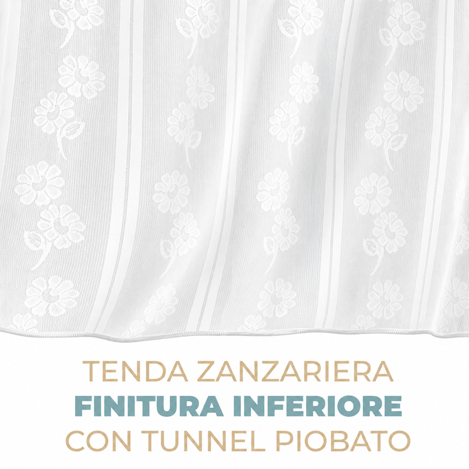 Tenda Zanzariera Waterproof Fantasia Onda Rete Antizanzare Piombata con Anelli Passanti per Interni ed Esterni Varie Misure
