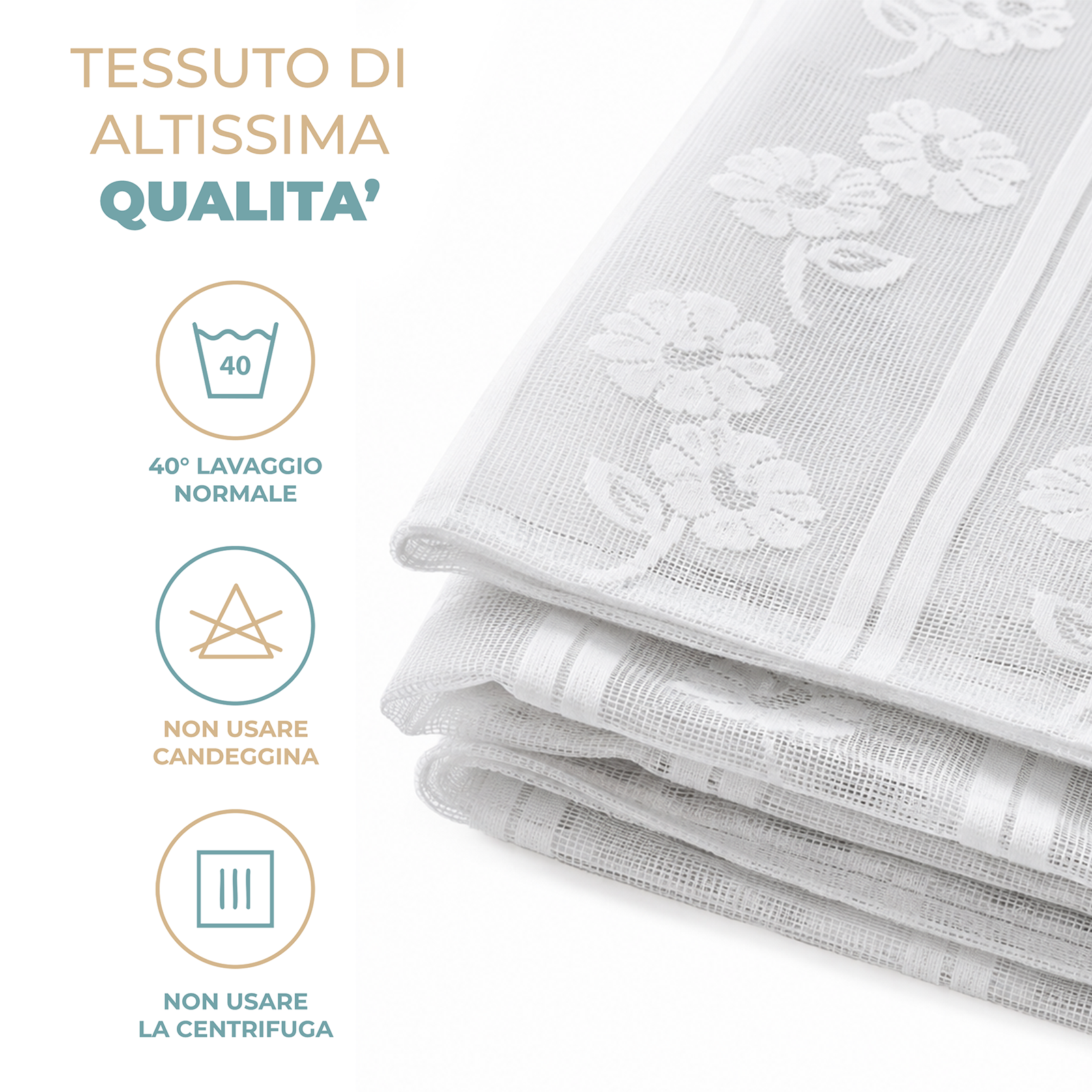 Tenda Zanzariera Waterproof con Fantasia Margherita Rete Antizanzare Piombata con Anelli Passanti per Interni ed Esterni Varie Misure