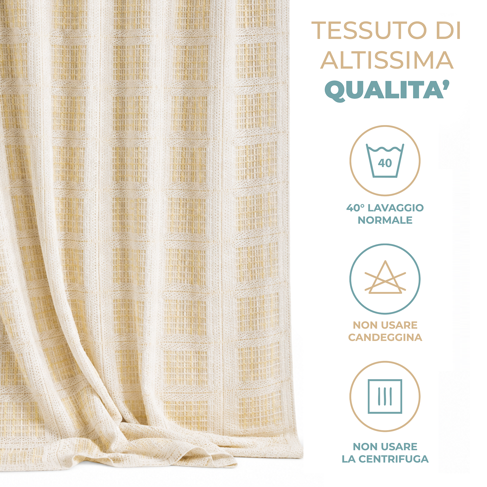 Tenda Zanzariera Waterproof Fantasia Quadri Rete Antizanzare Piombata con Anelli Passanti per Interni ed Esterni Quadro Chiaro e Quadro Scuro Varie Misure