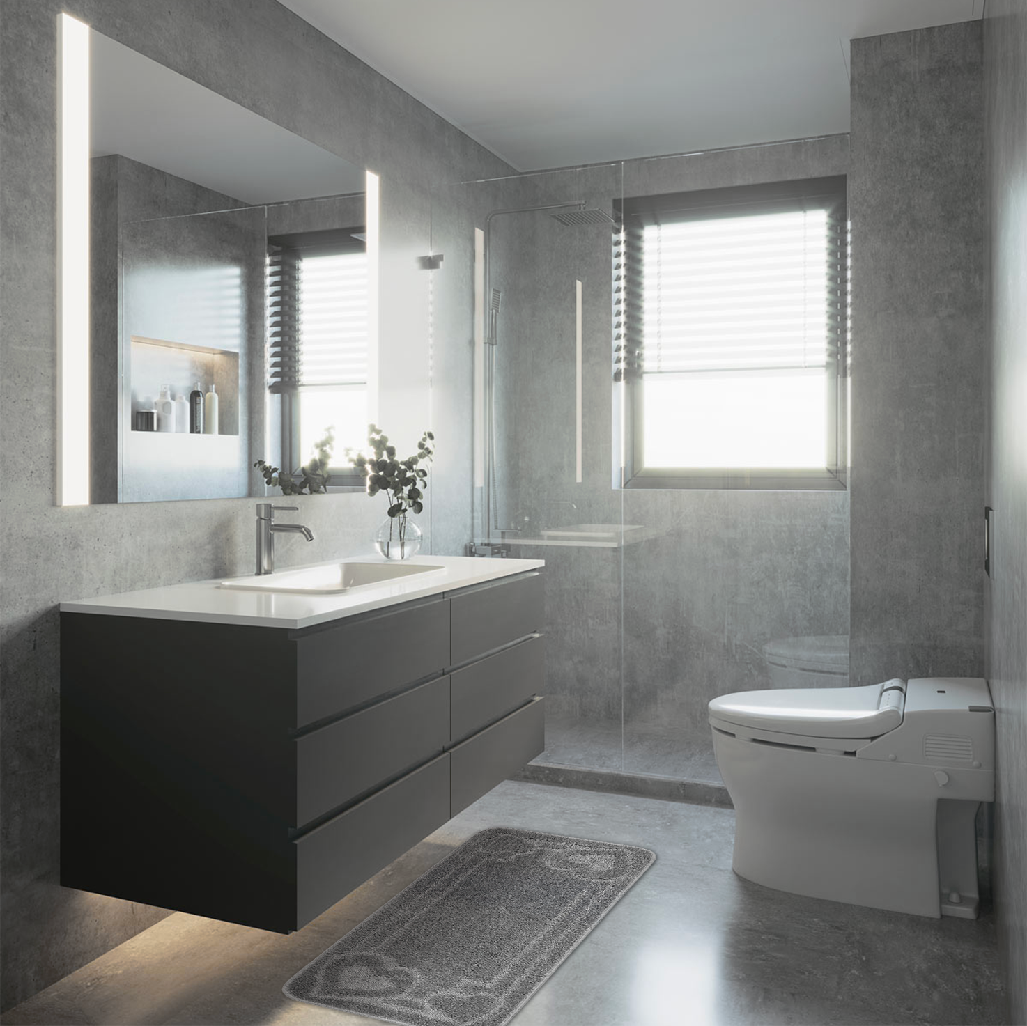Tappeto Bagno Antiscivolo 50x110 cm Tappetino Cuori Morbido Assorbente Scendibagno Cuori VARI COLORI