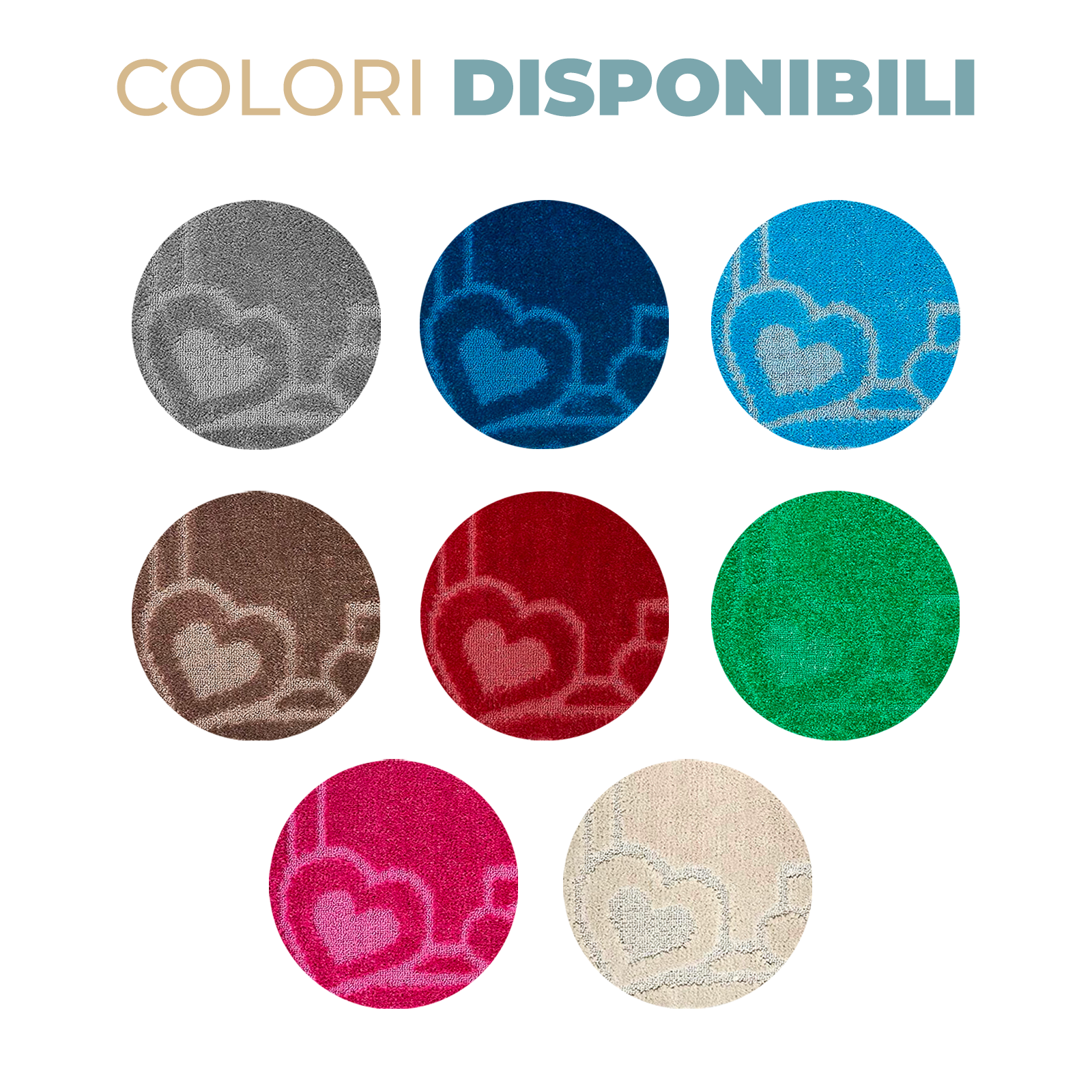 Tappeto Bagno Antiscivolo 50x80 cm Tappetino Cuori Morbido Assorbente Scendibagno Cuori VARI COLORI