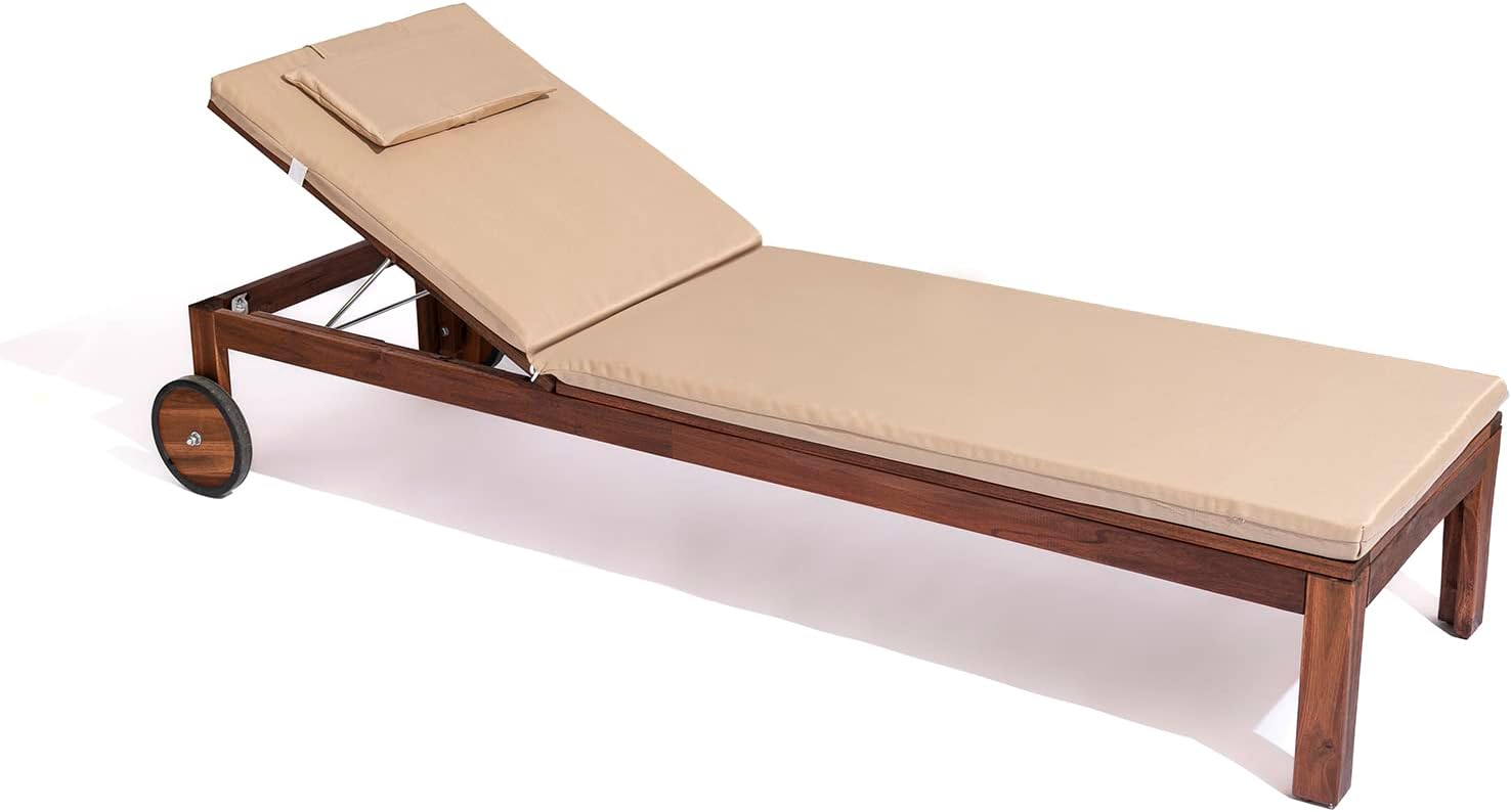 Cuscino Imbottito per Lettino Prendisole Cook 60x190 cm – Sfoderabile, Antigraffio, con Laccetti, Uso Interno/Esterno Vari Colori