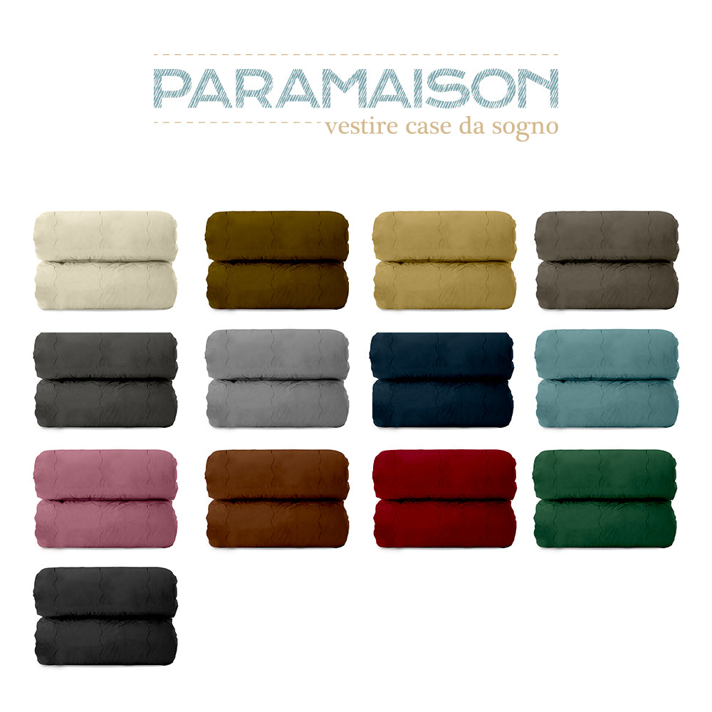 Trapunta Matrimoniale 270x270 in velluto trapuntatura a onda 350 gr/mq modello Velvet