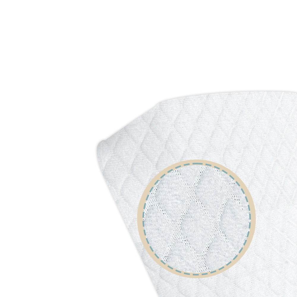 Coprimaterasso una piazza e mezza 150x200 in spugna jacquard antiacaro rinfrescante con angoli bianco