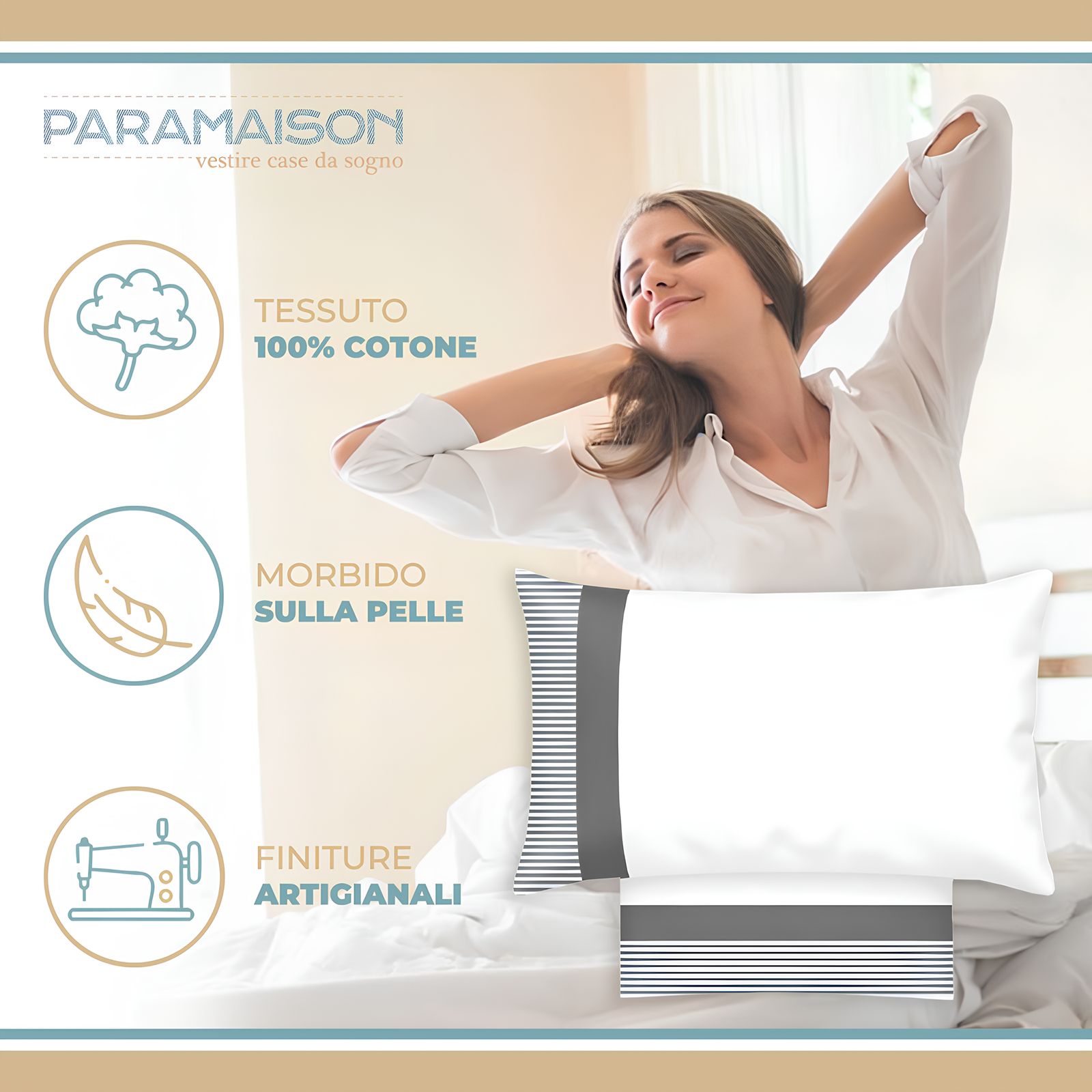 Completo lenzuola con doppia balza colore in puro cotone misure maxi Sirmione