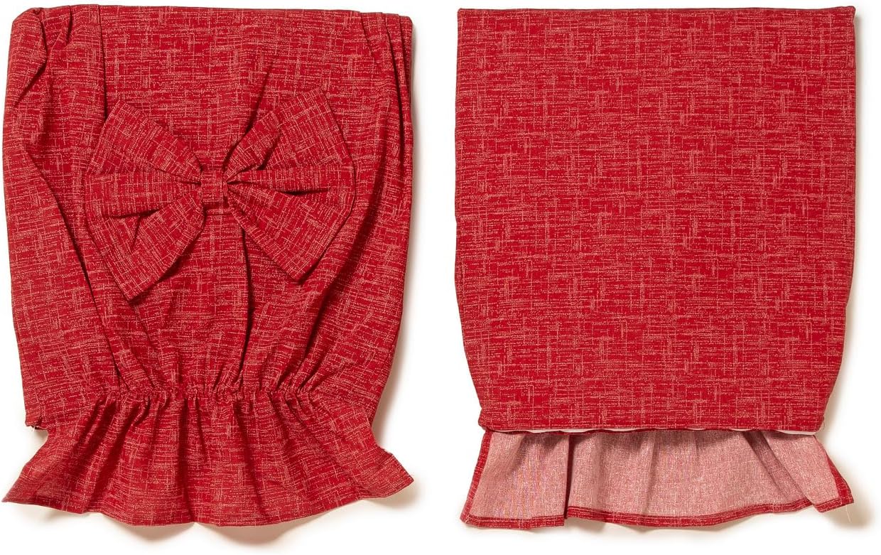 Set 2 Coprischienale Sedia Imbottiti Shabby Chic Unito Sfoderabili con Elastico e Fiocco Misura 45x40/47 cm Vari Colori