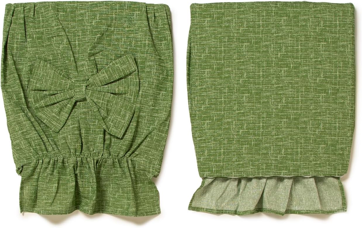 Set 2 Coprischienale Sedia Imbottiti Shabby Chic Unito Sfoderabili con Elastico e Fiocco Misura 45x40/47 cm Vari Colori