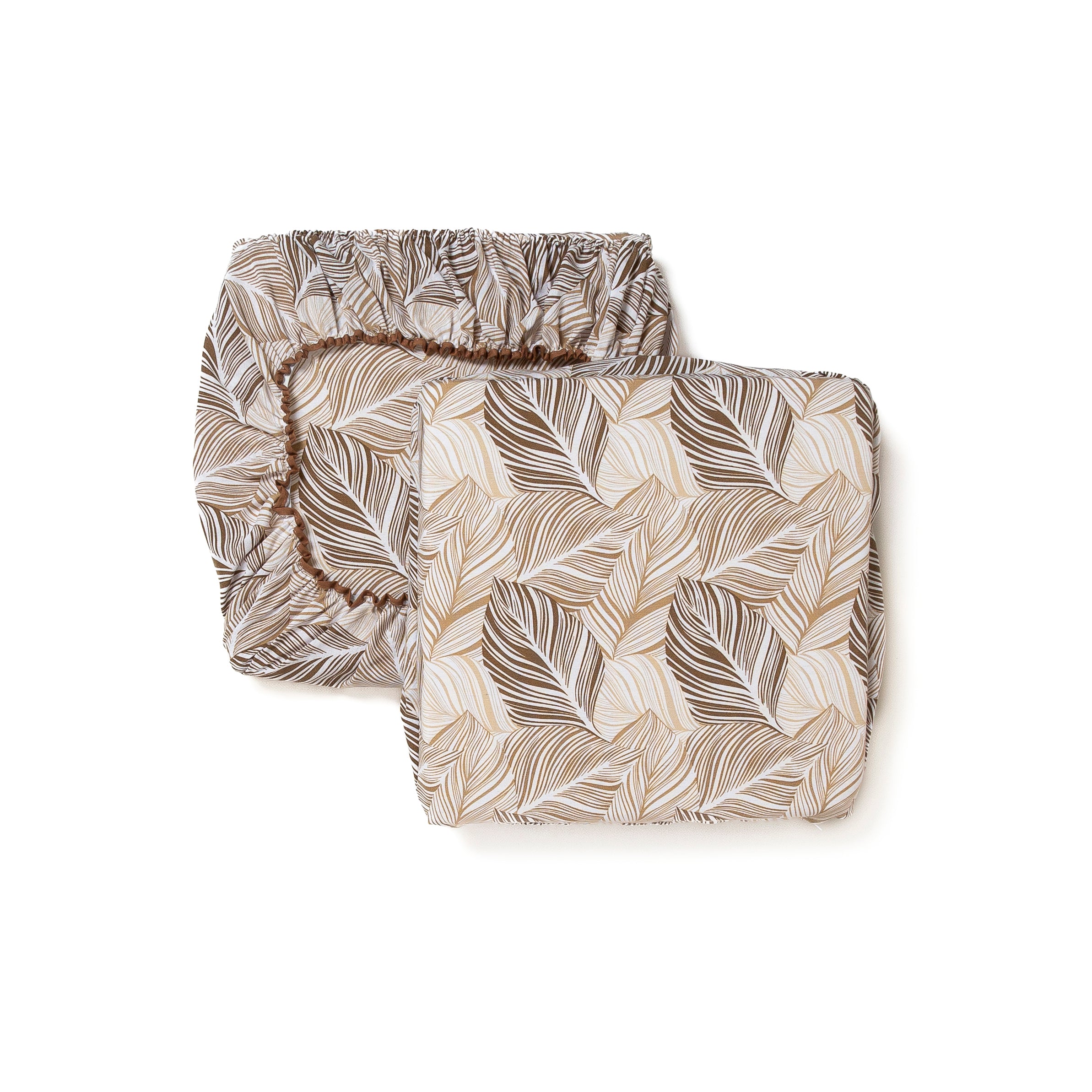 Set 2 Cuscini Coprisedia Foglia Imbottiti Sfoderabili con Cerniera con Fascia Elastica 40x40x4,5 cm