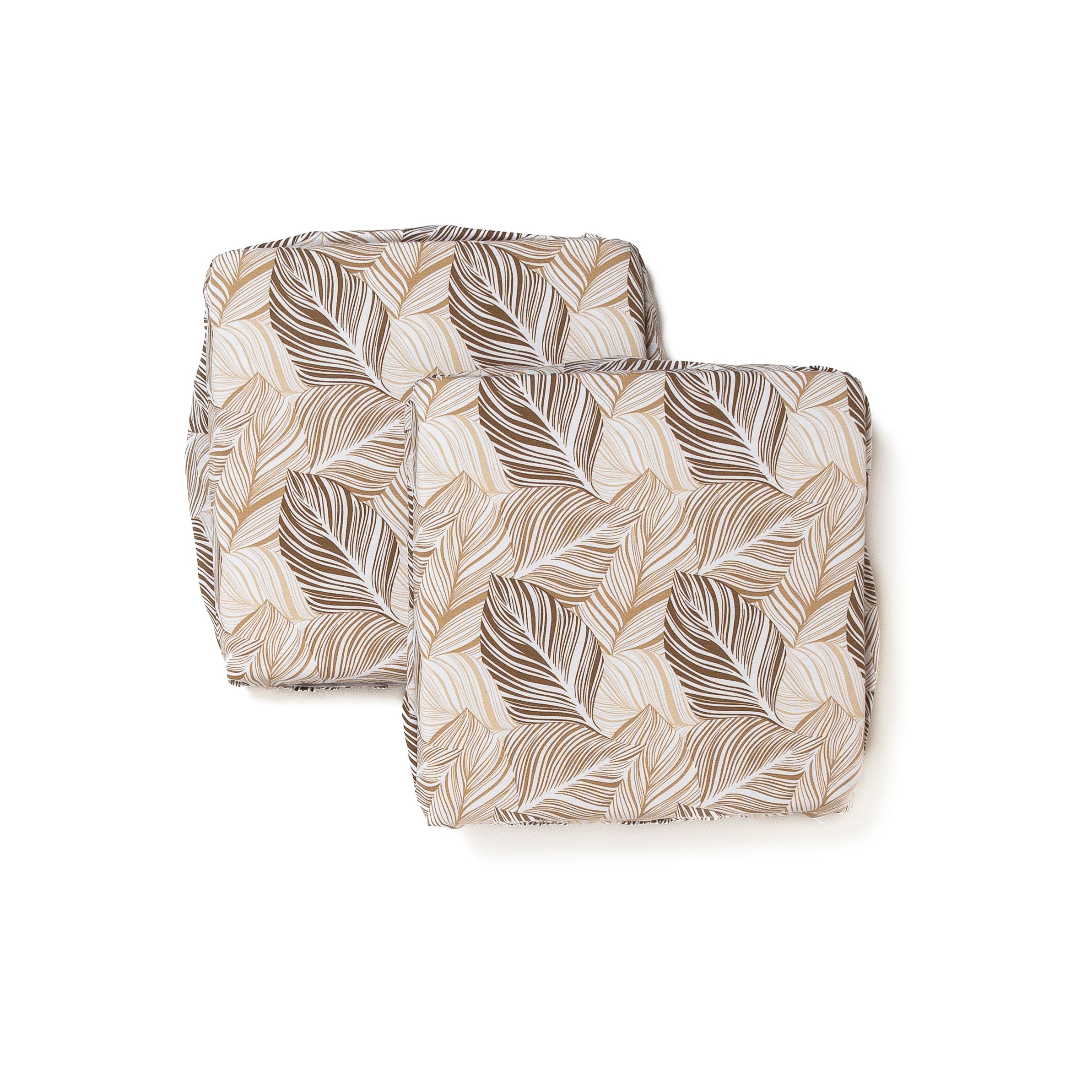 Set 2 Cuscini Coprisedia Foglia Imbottiti Sfoderabili con Cerniera con Fascia Elastica 40x40x4,5 cm
