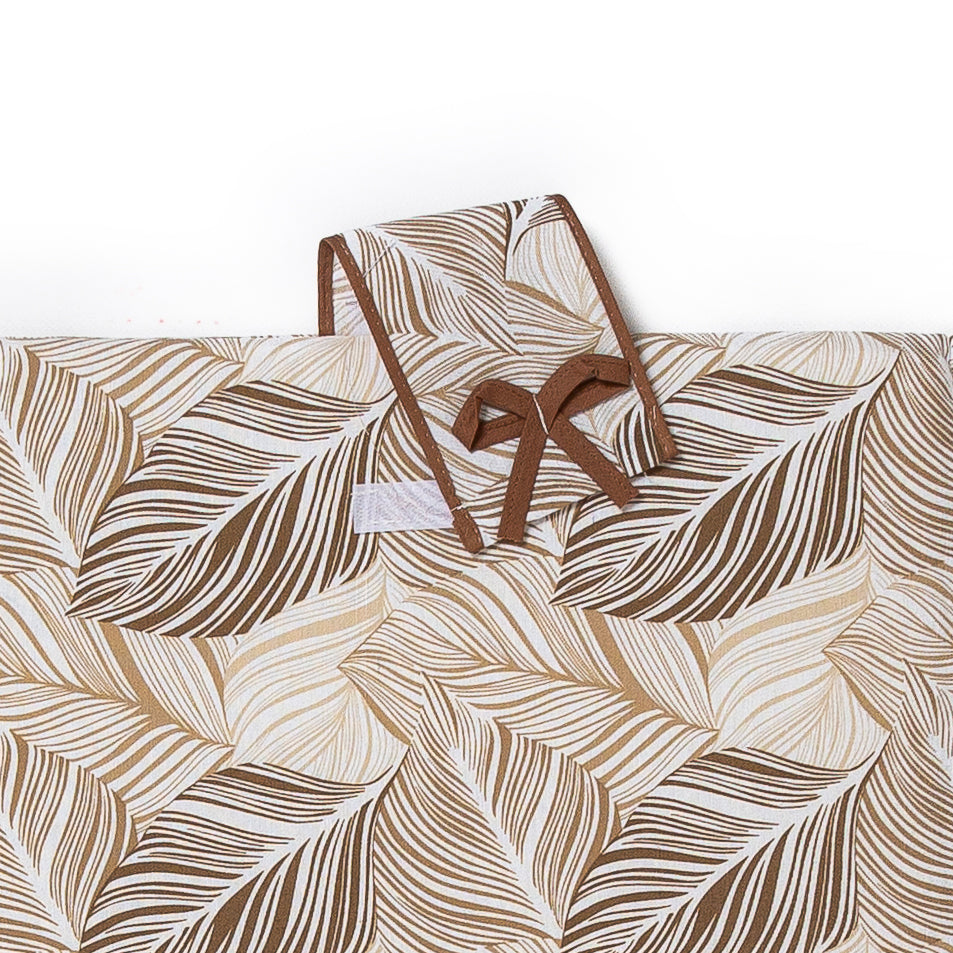 Set Copriforno e Coprifornello Cucina Universale Imbottiti Rettangolari Lavabili set 2 pezzi Foglia