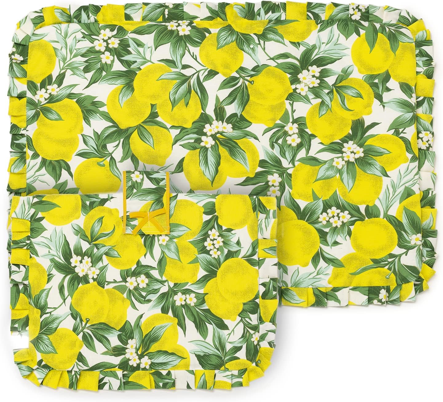 Copriforno e Coprifornello con Limoni Stile Shabby Chic Country Imbottito e Lavabile Rettangolare Arredo Cucina Elegante e Funzionale